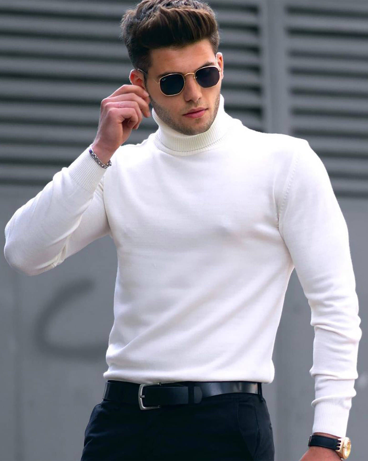     			ENITOR Men Cotton Blend Regular Fit Solid T-Shirt ( White )