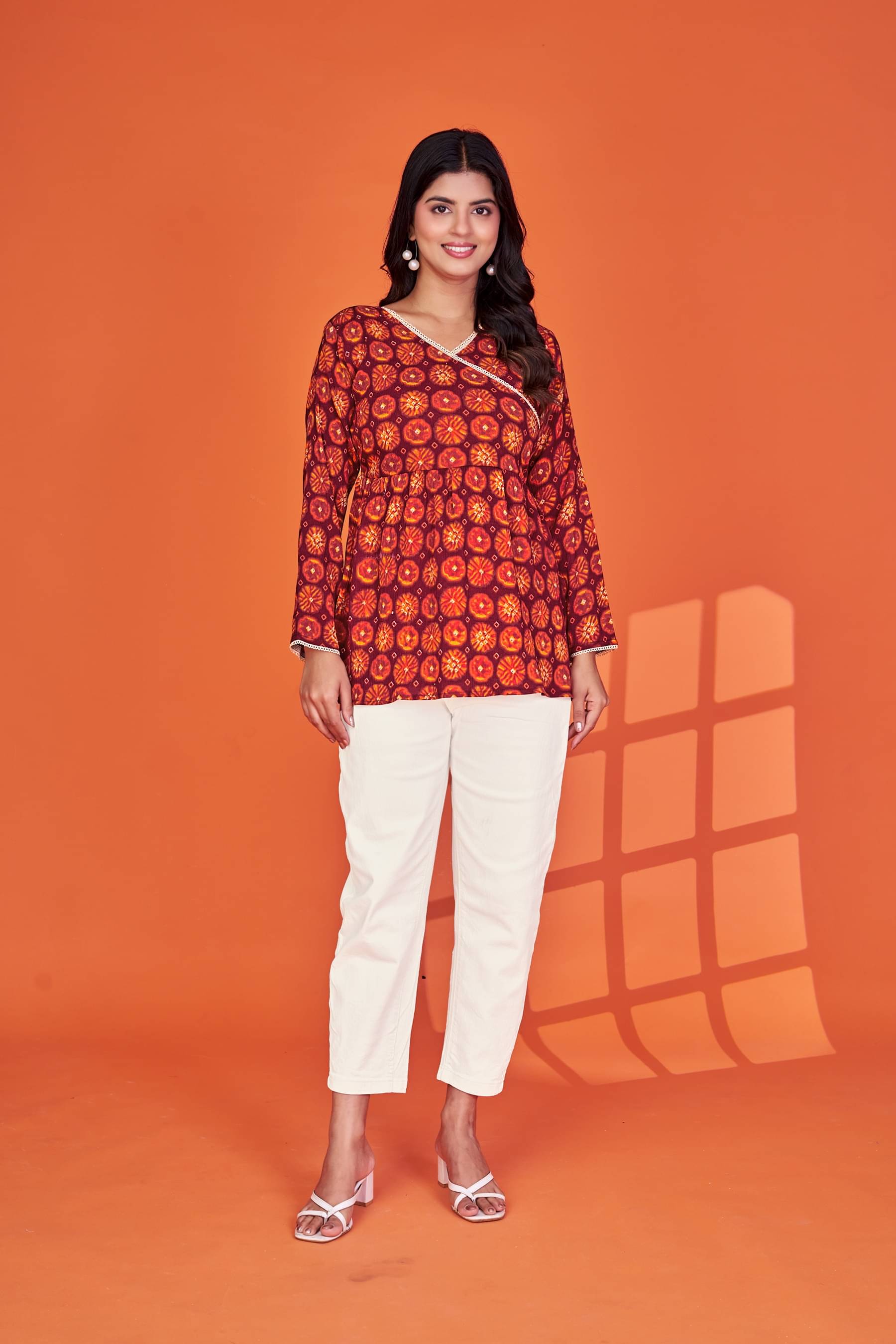 Fashionfricks Women's Silk Regular Top ( Maroon )     			Fashionfricks Women's Silk Regular Top ( Maroon )
