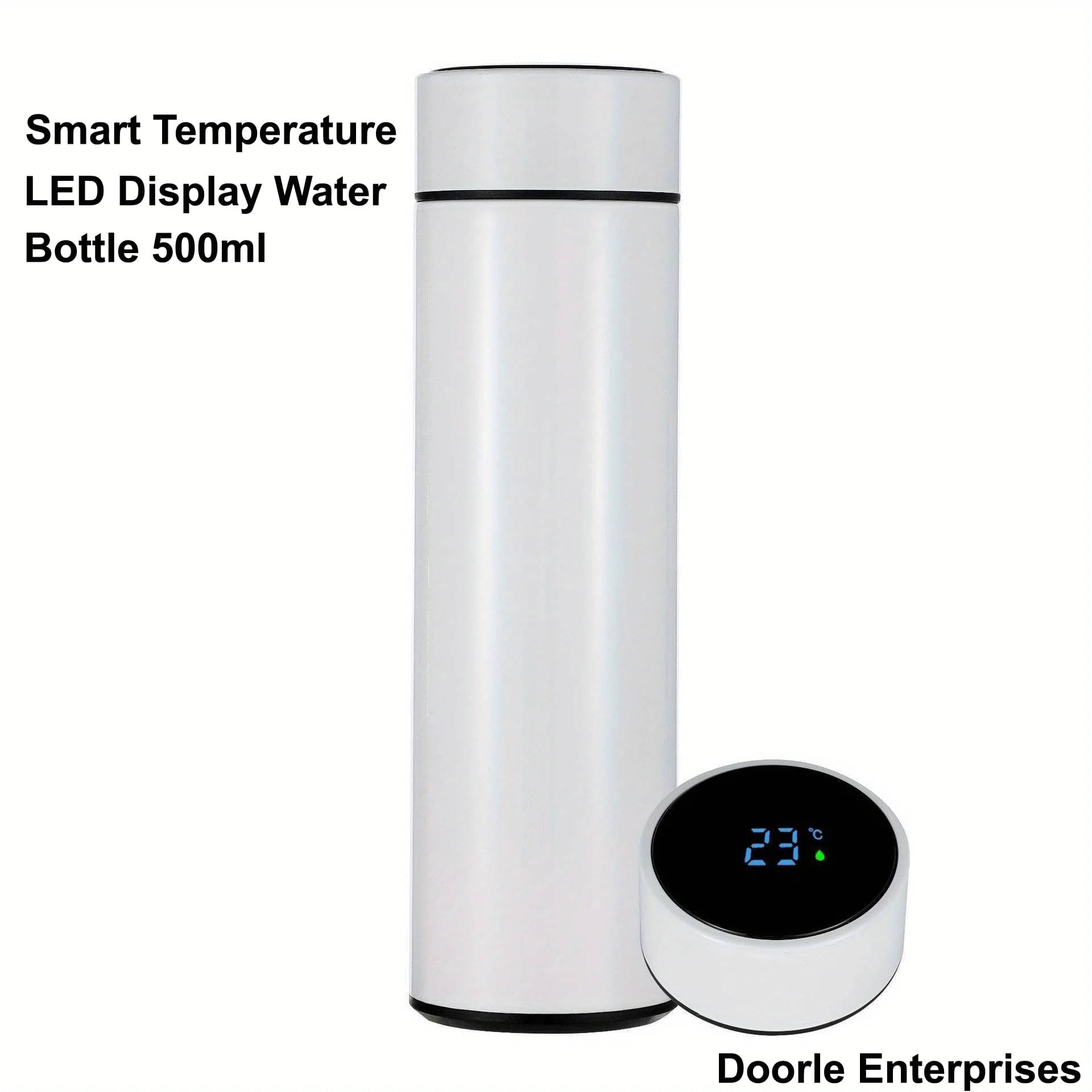     			Generic Smart LED Temperature Bottle 500ml White Stainless Steel Water Bottle 500 mL ( Set of 1 )