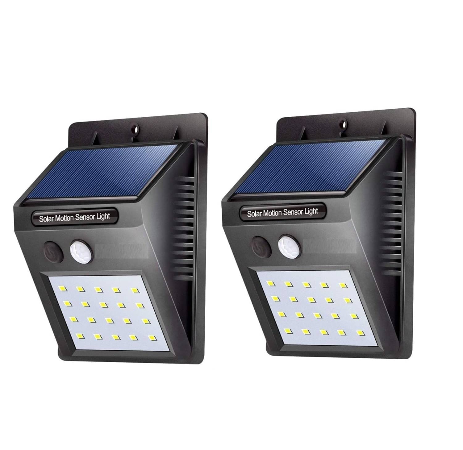     			HARSHLOVE Solar Motion Sensor LED Light Motion Sensor Light Black - Pack of 2