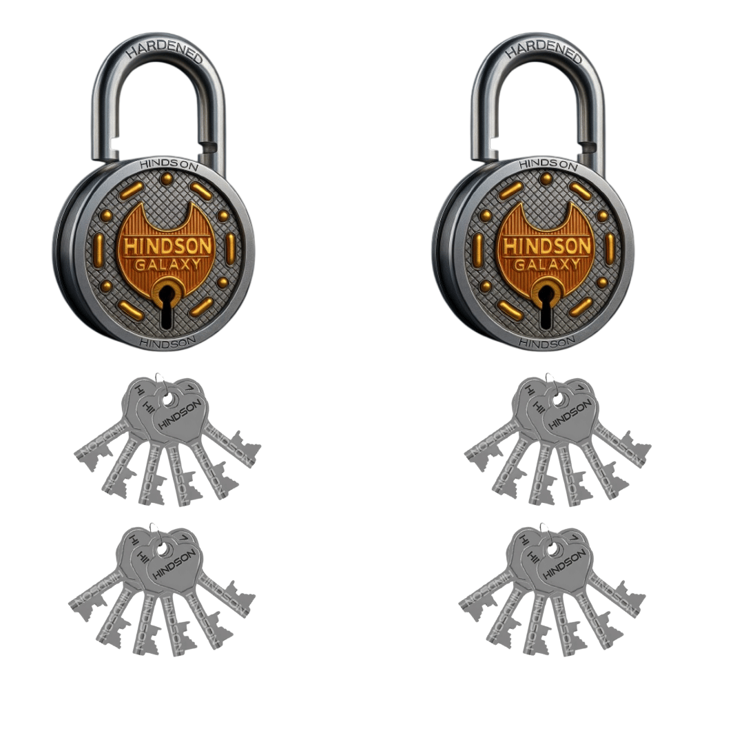 HINDSON Galaxy 65mm Lock with 12 keys Pack of 2 HINDSON Galaxy 65mm Lock with 12 keys Pack of 2