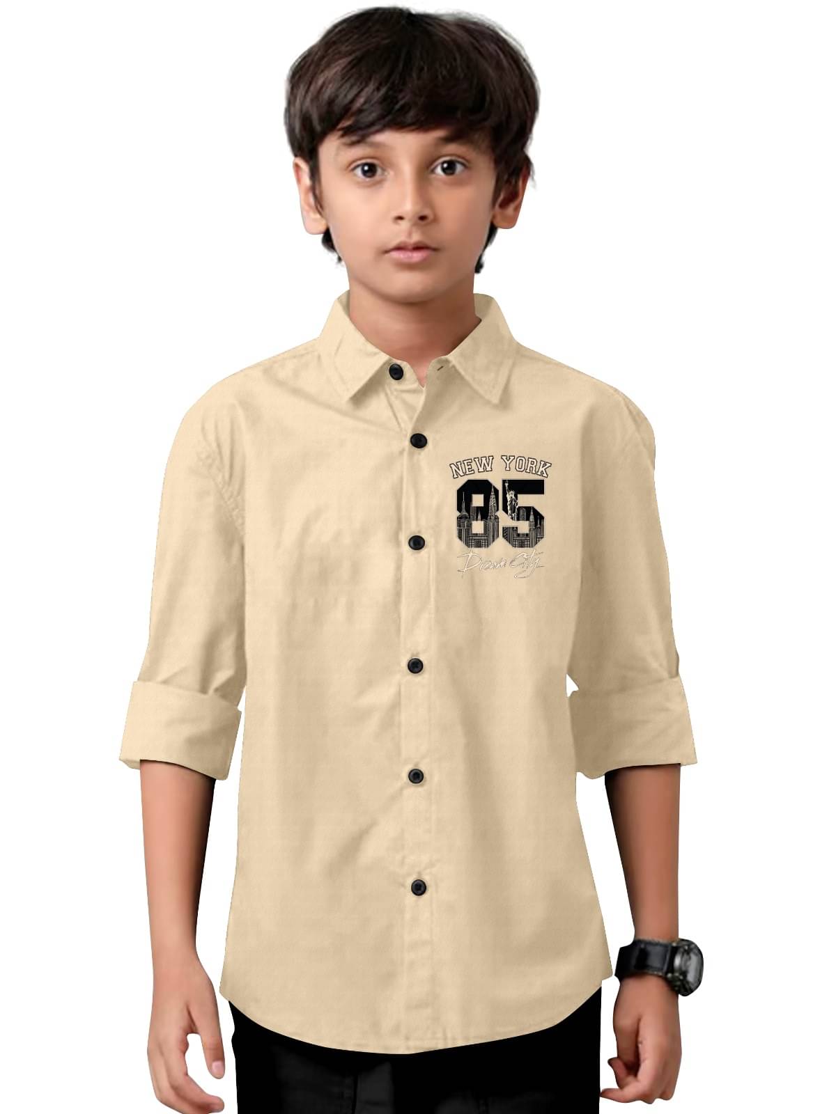 Jay Jagdamba suit house Pack of 1 Baby Boys Cotton Blend Full Sleeves Shirt ( Beige ) Jay Jagdamba suit house Pack of 1 Baby Boys Cotton Blend Full Sleeves Shirt ( Beige )