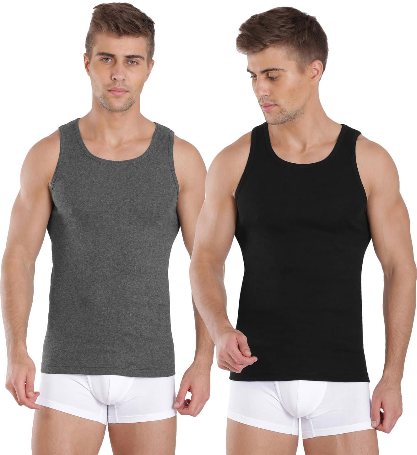     			Jockey Pack of 2 Cotton Basic Vest For Men ( Multicolor )