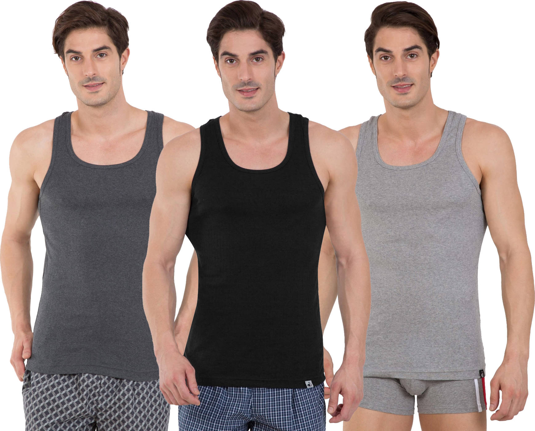 Jockey Pack of 3 Cotton Basic Vest For Men ( Multicolor ) Jockey Pack of 3 Cotton Basic Vest For Men ( Multicolor )