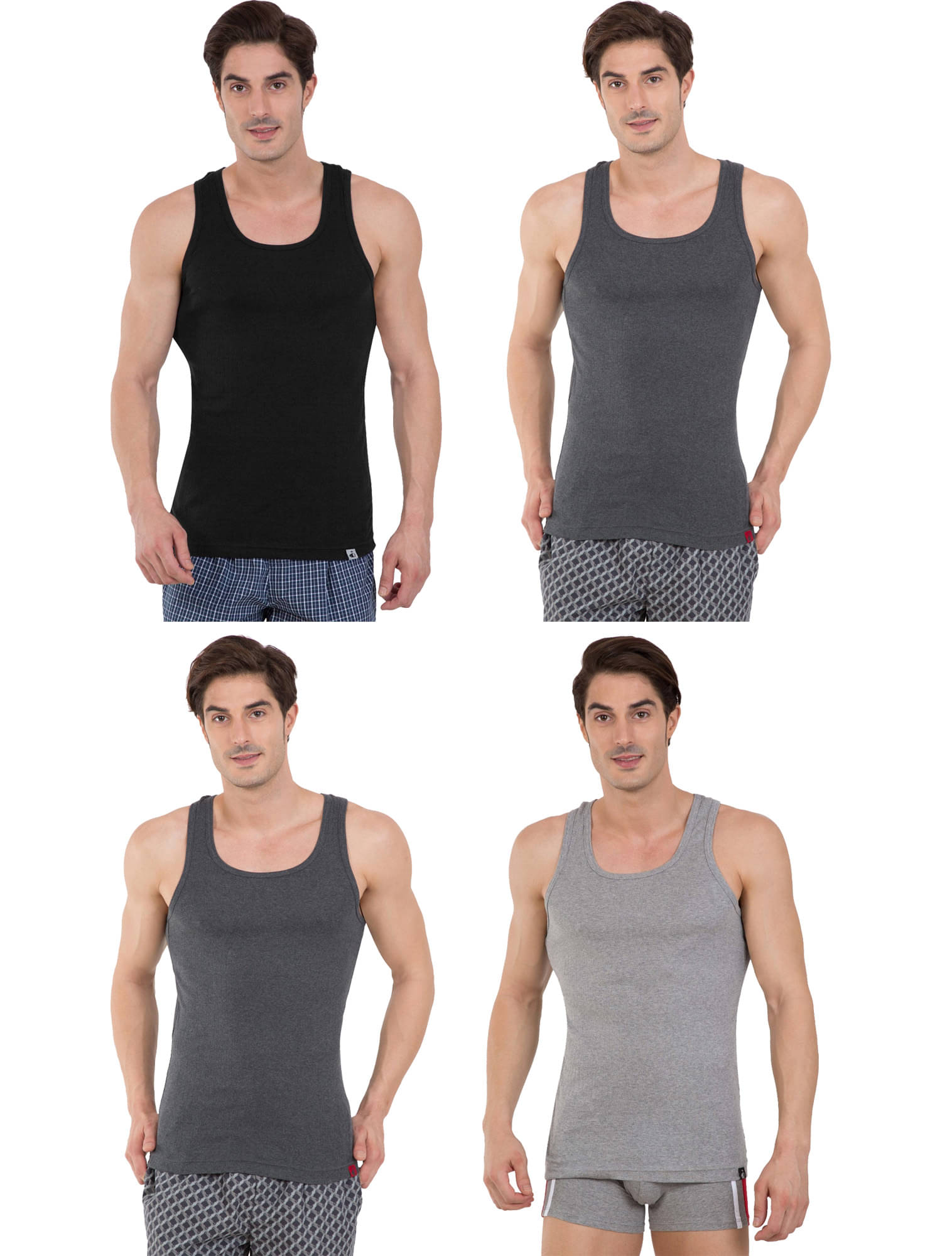 Jockey Pack of 4 Cotton Basic Vest For Men ( Multicolor ) Jockey Pack of 4 Cotton Basic Vest For Men ( Multicolor )