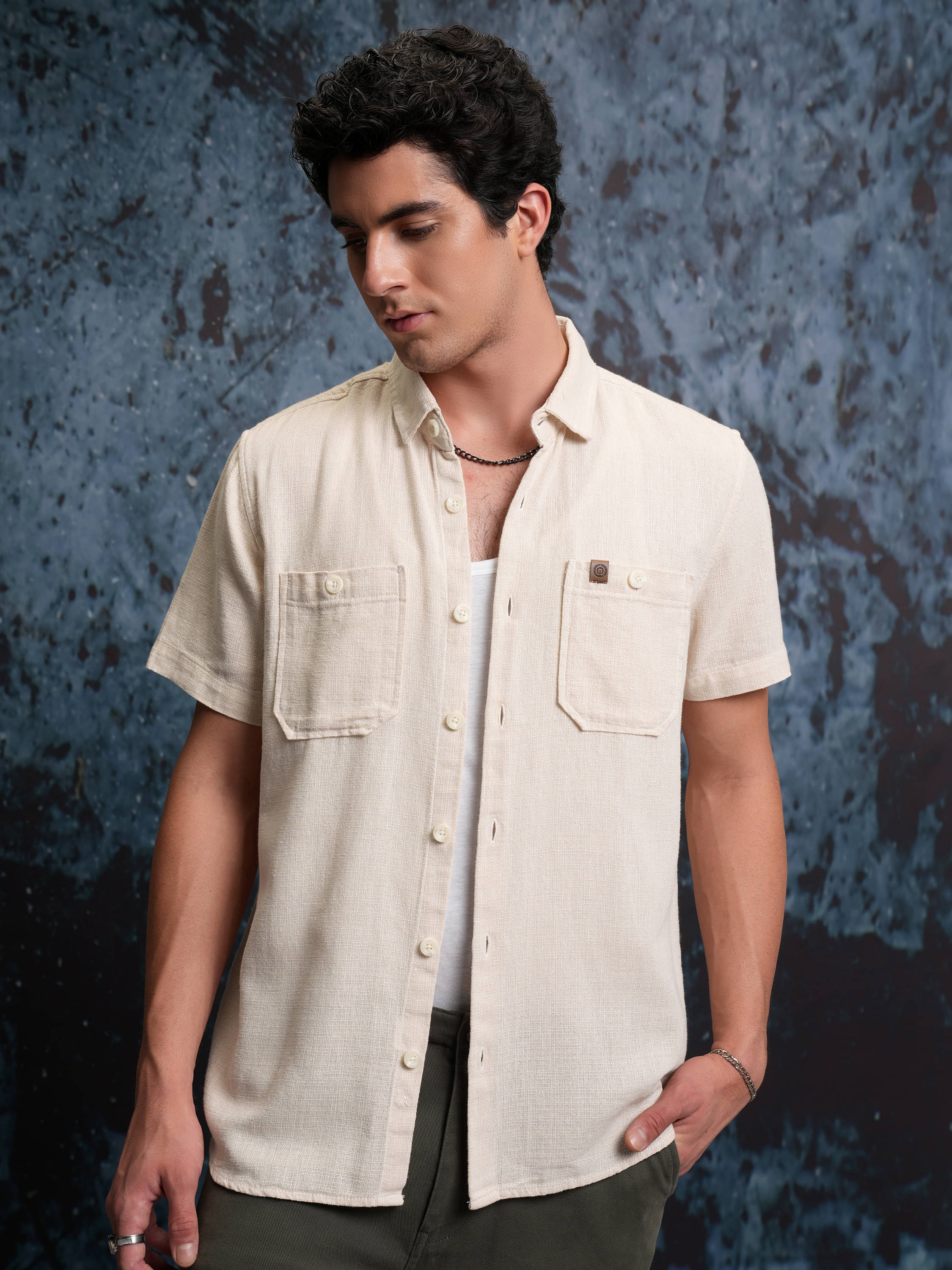 Locomotive 100% Cotton Regular Fit Solids Half Sleeves Men's Casual Shirt - Cream ( Pack of 1 ) Locomotive 100% Cotton Regular Fit Solids Half Sleeves Men's Casual Shirt - Cream ( Pack of 1 )