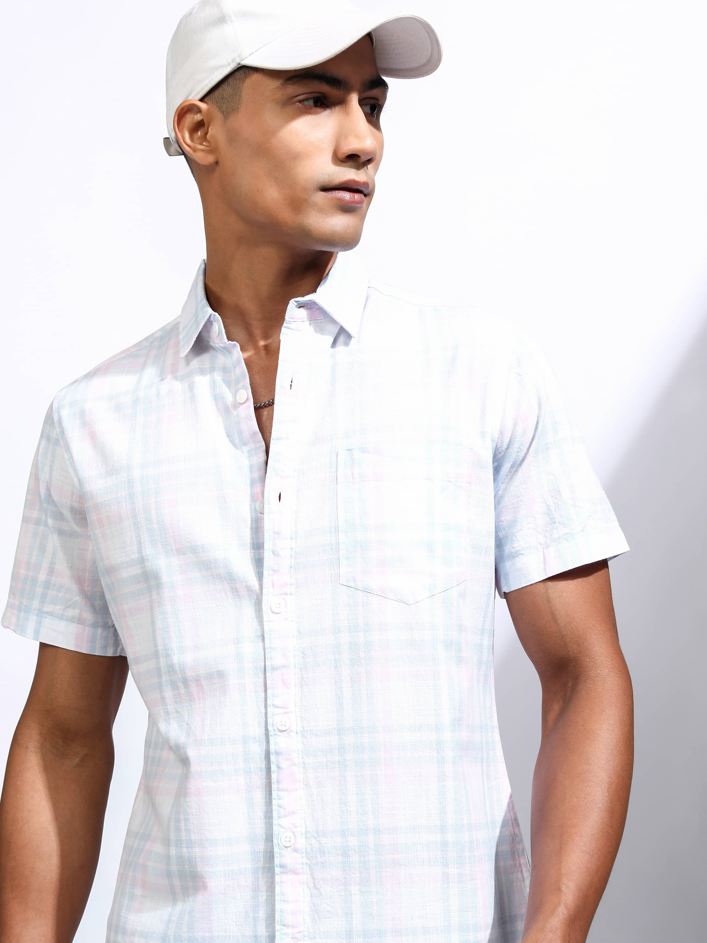 Locomotive 100% Cotton Regular Fit Checks Half Sleeves Men's Casual Shirt - Multicolor ( Pack of 1 )