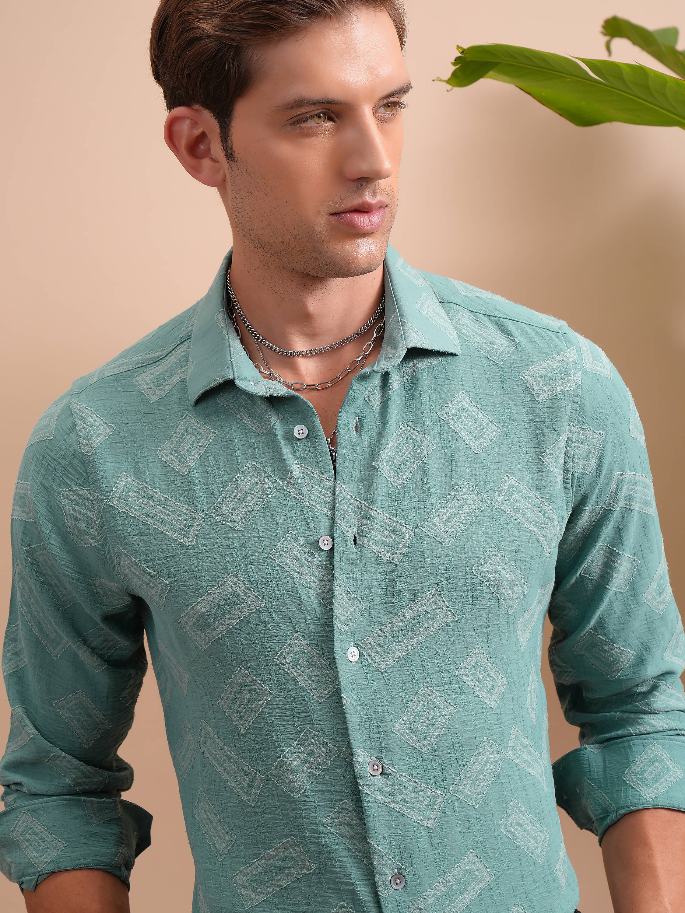 Locomotive Polyester Relaxed Fit Printed Full Sleeves Men's Casual Shirt - Sea Green ( Pack of 1 ) Locomotive Polyester Relaxed Fit Printed Full Sleeves Men's Casual Shirt - Sea Green ( Pack of 1 )