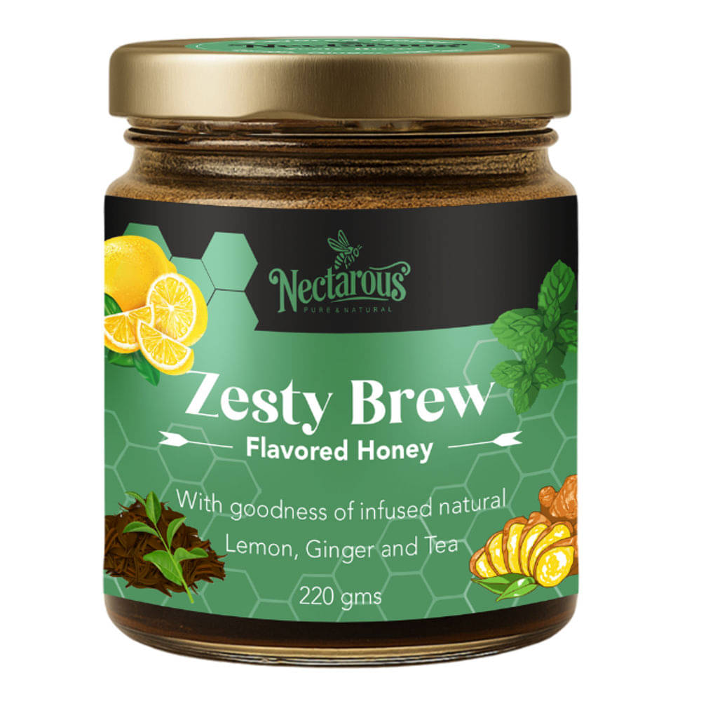 Nectarous Pure & Natural Multifloral Honey Lemon Ginger and Tea 220 Nectarous Pure & Natural Multifloral Honey Lemon Ginger and Tea 220