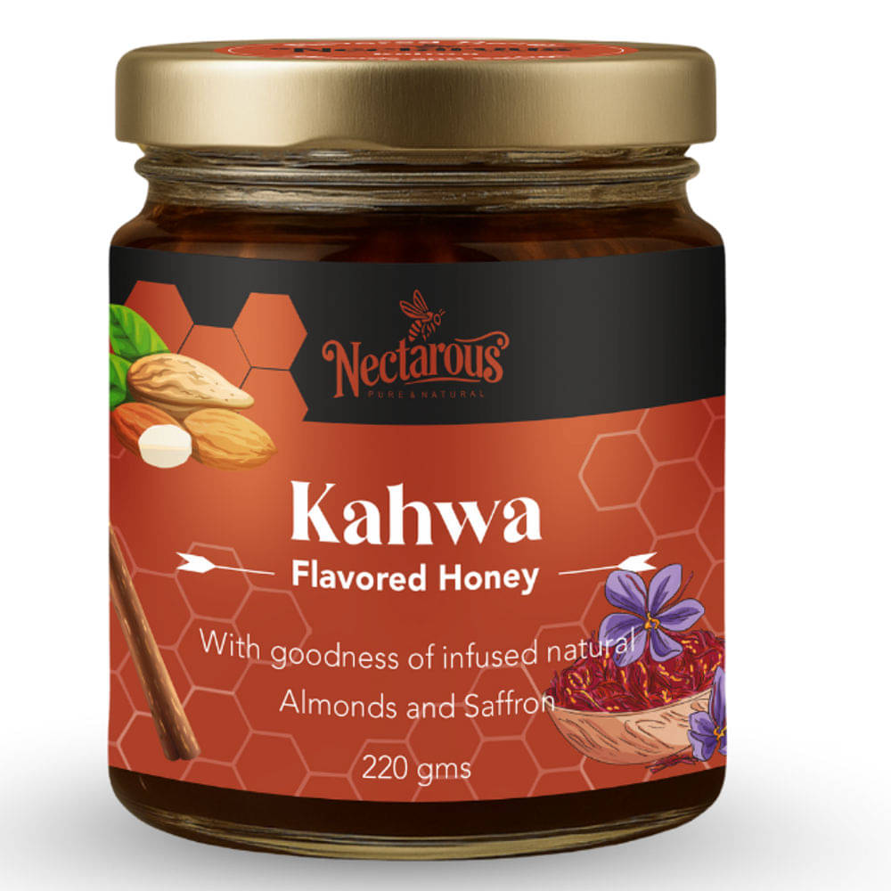Nectarous Pure & Natural Multifloral Honey Almonds and Saffron 220 g Nectarous Pure & Natural Multifloral Honey Almonds and Saffron 220 g