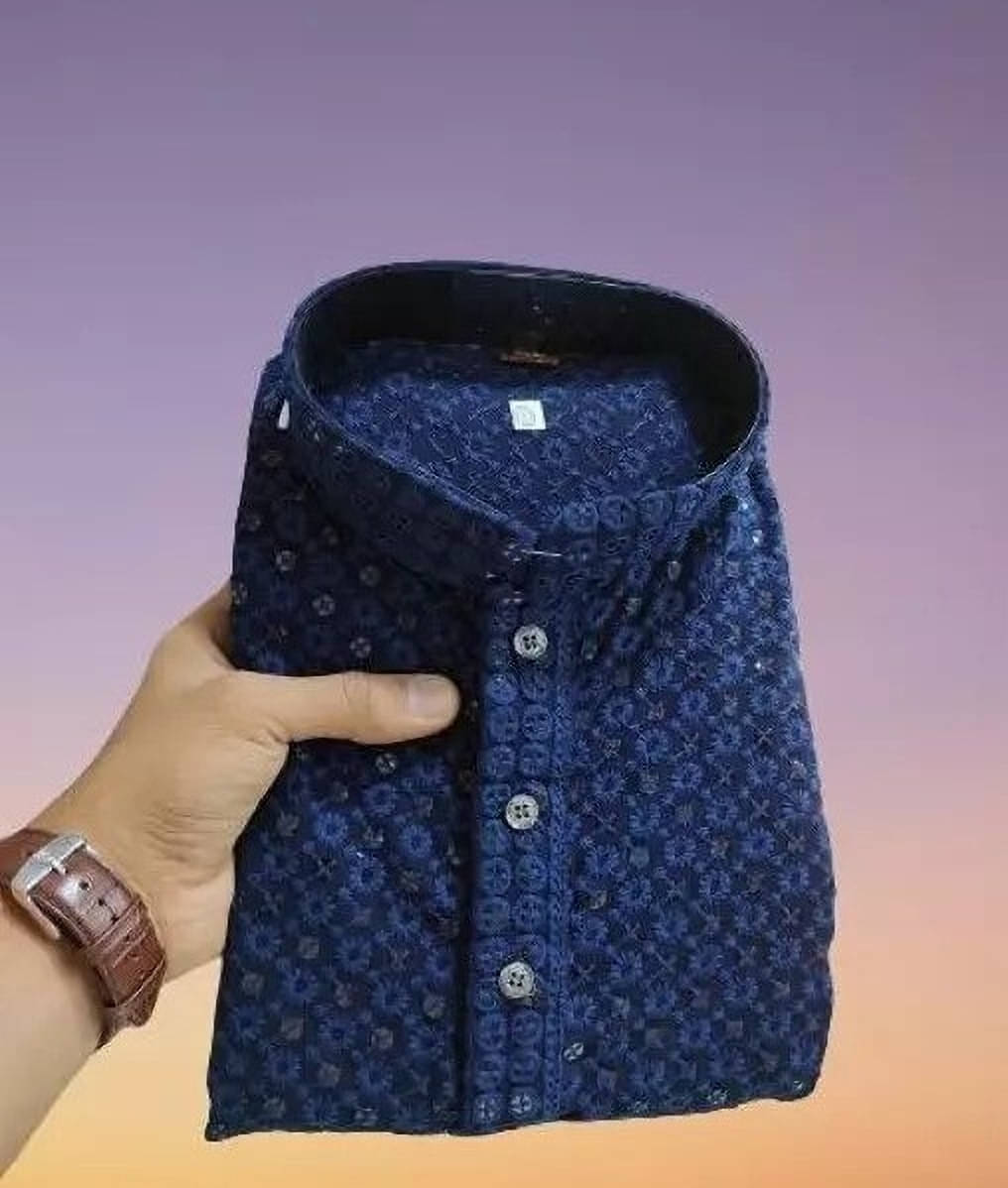 Parallel Times Navy Blue Cotton Men's Regular Kurta ( Pack of 1 ) Parallel Times Navy Blue Cotton Men's Regular Kurta ( Pack of 1 )