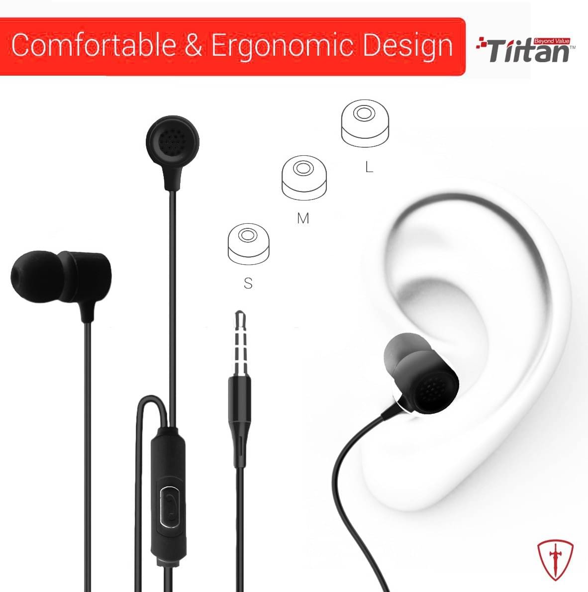     			SHIELD S6 Tiitan Wired Earphone with Mic