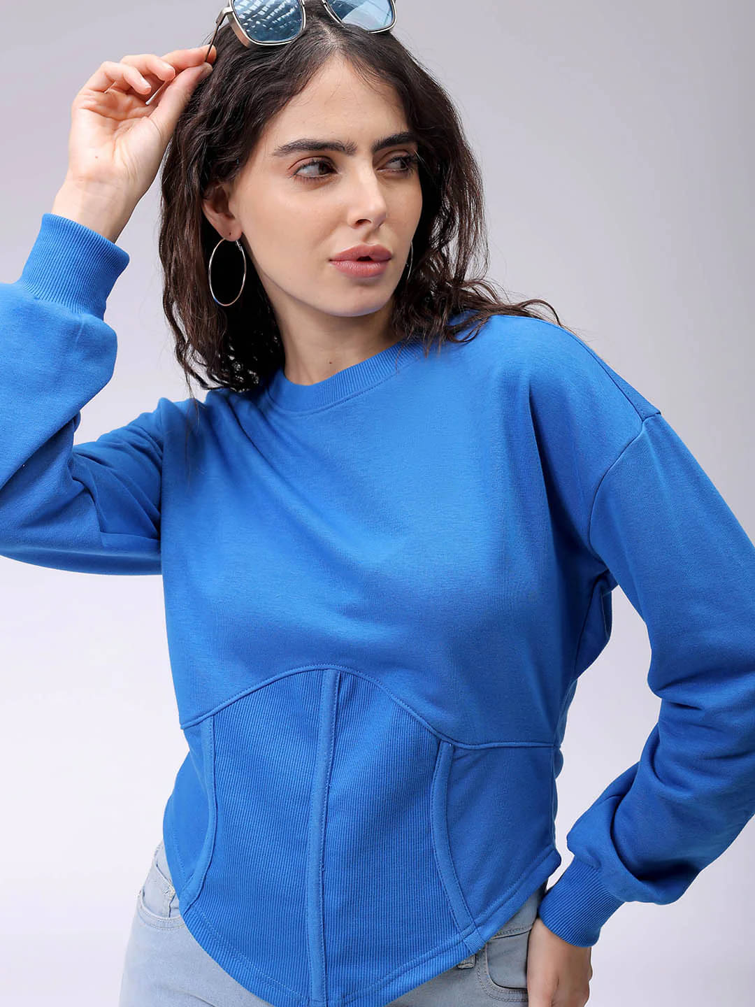 Simple Solution Fleece Women's Non Hooded Sweatshirt ( Blue ) Simple Solution Fleece Women's Non Hooded Sweatshirt ( Blue )