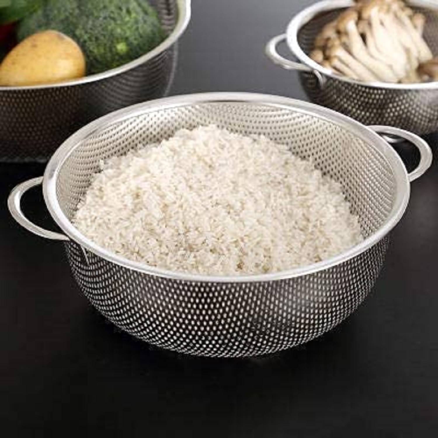     			Skindora Silver Steel Colander ( Pack of 1 )
