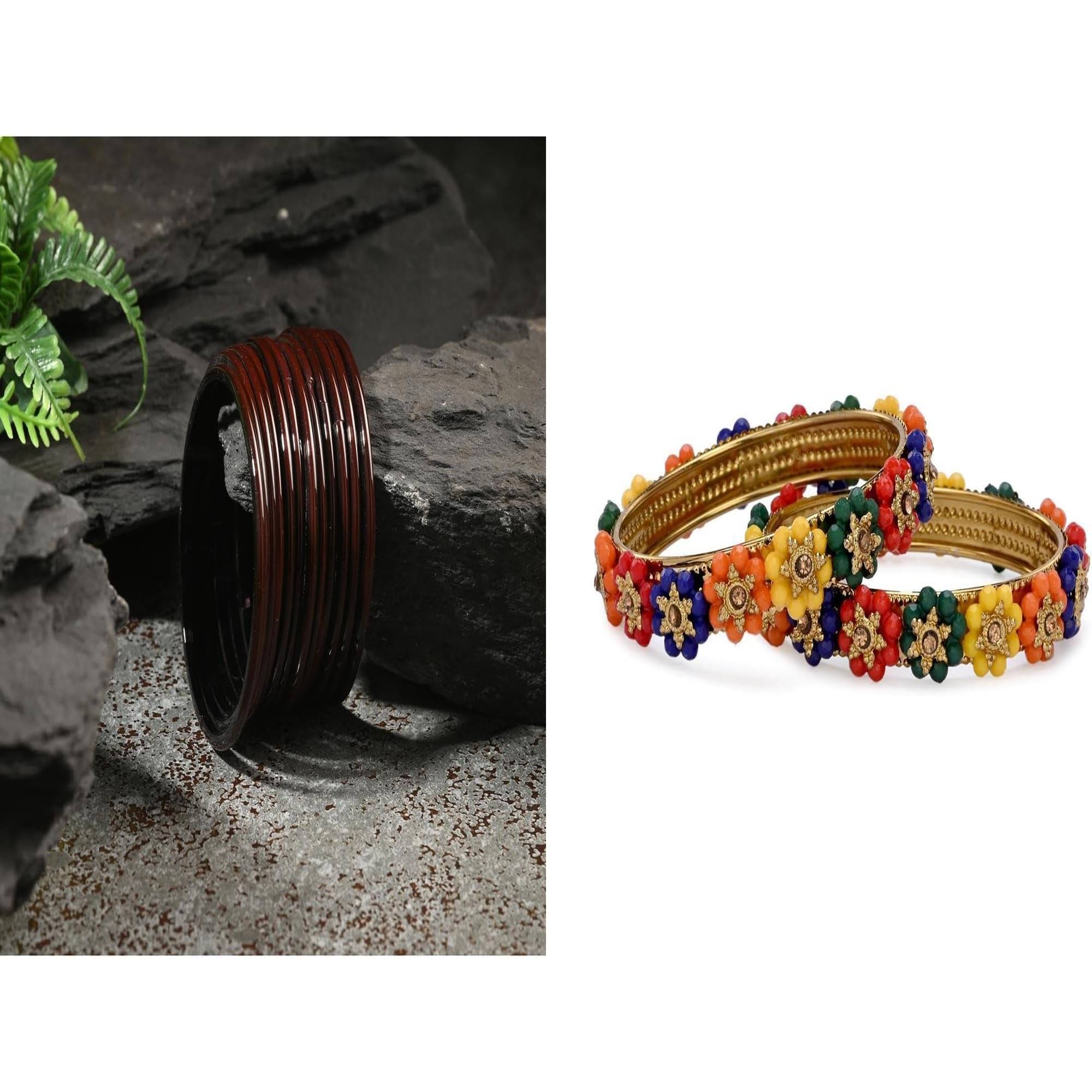     			Somil Multicolor Bangle Set ( Pack of 2 )