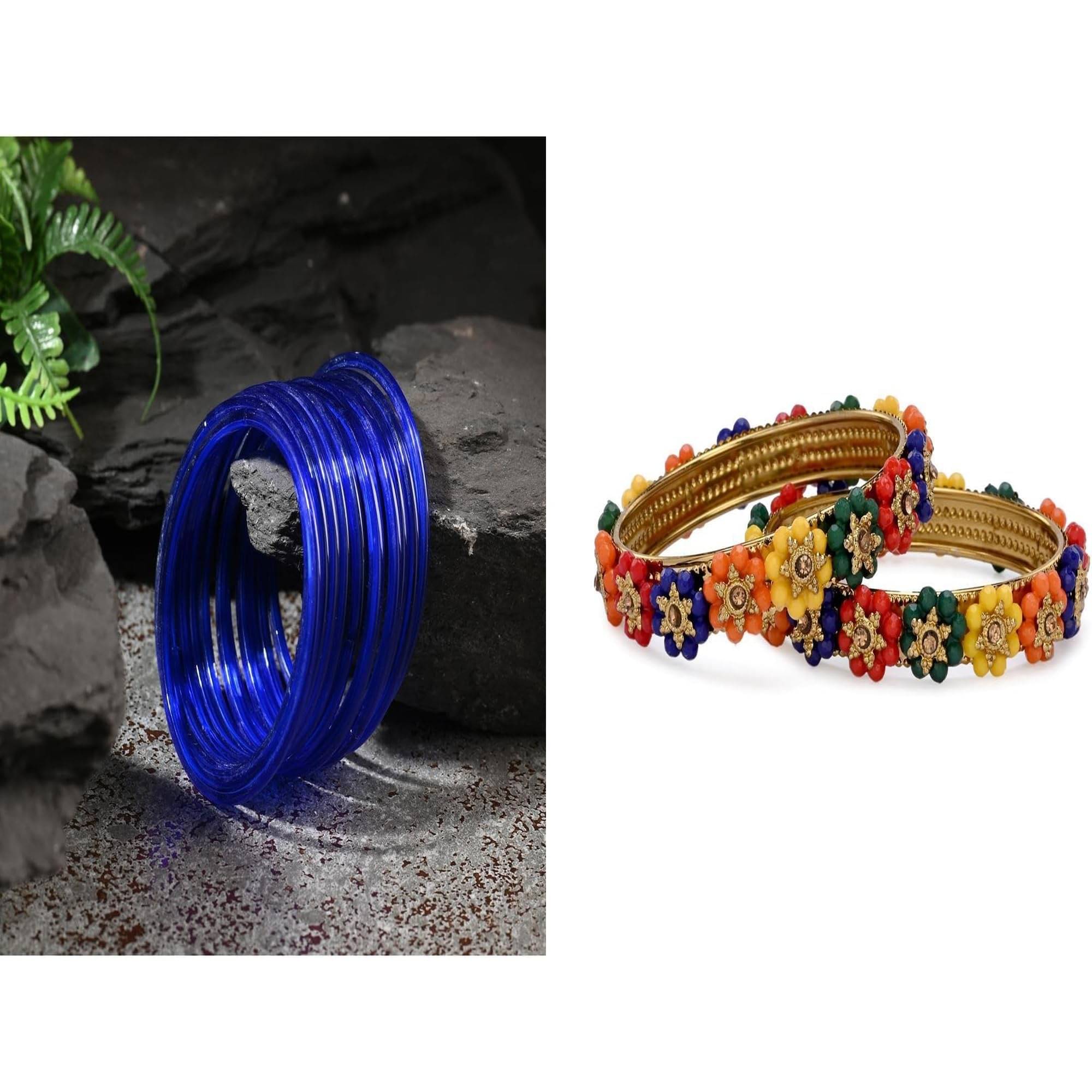     			Somil Multicolor Bangle Set ( Pack of 2 )