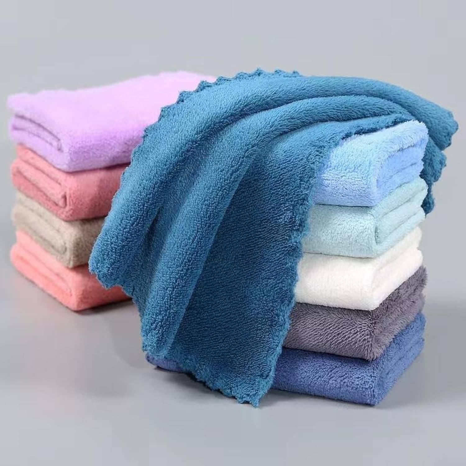 Suraj Enterprises Microfibre Solid Face Towel Below 300 GSM ( Pack of 6 ) - Multicolor Suraj Enterprises Microfibre Solid Face Towel Below 300 GSM ( Pack of 6 ) - Multicolor