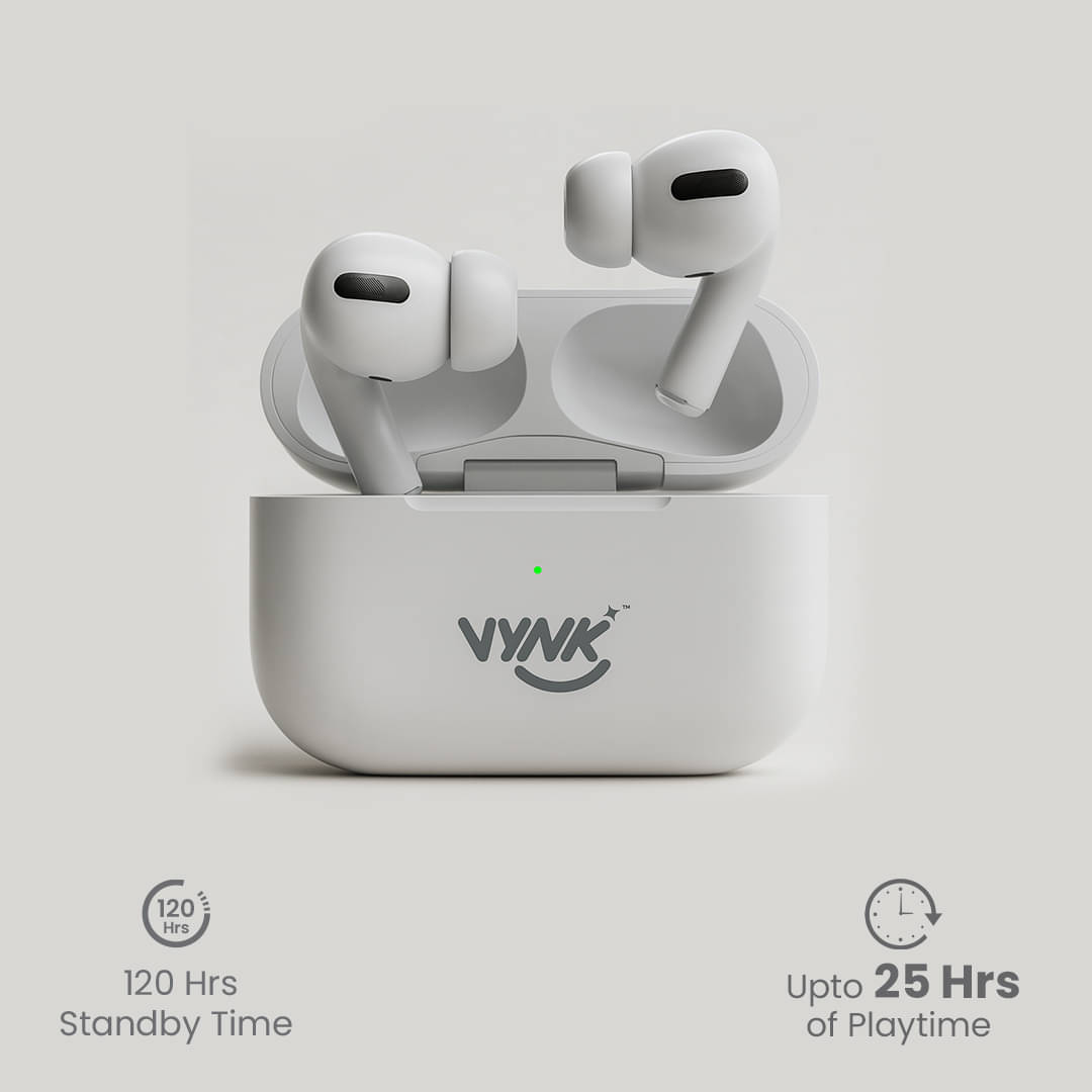     			Vynk Vibe BT Version -5.2 , 10mm strong copper driver , lightning  Fast charging,charging time 1H