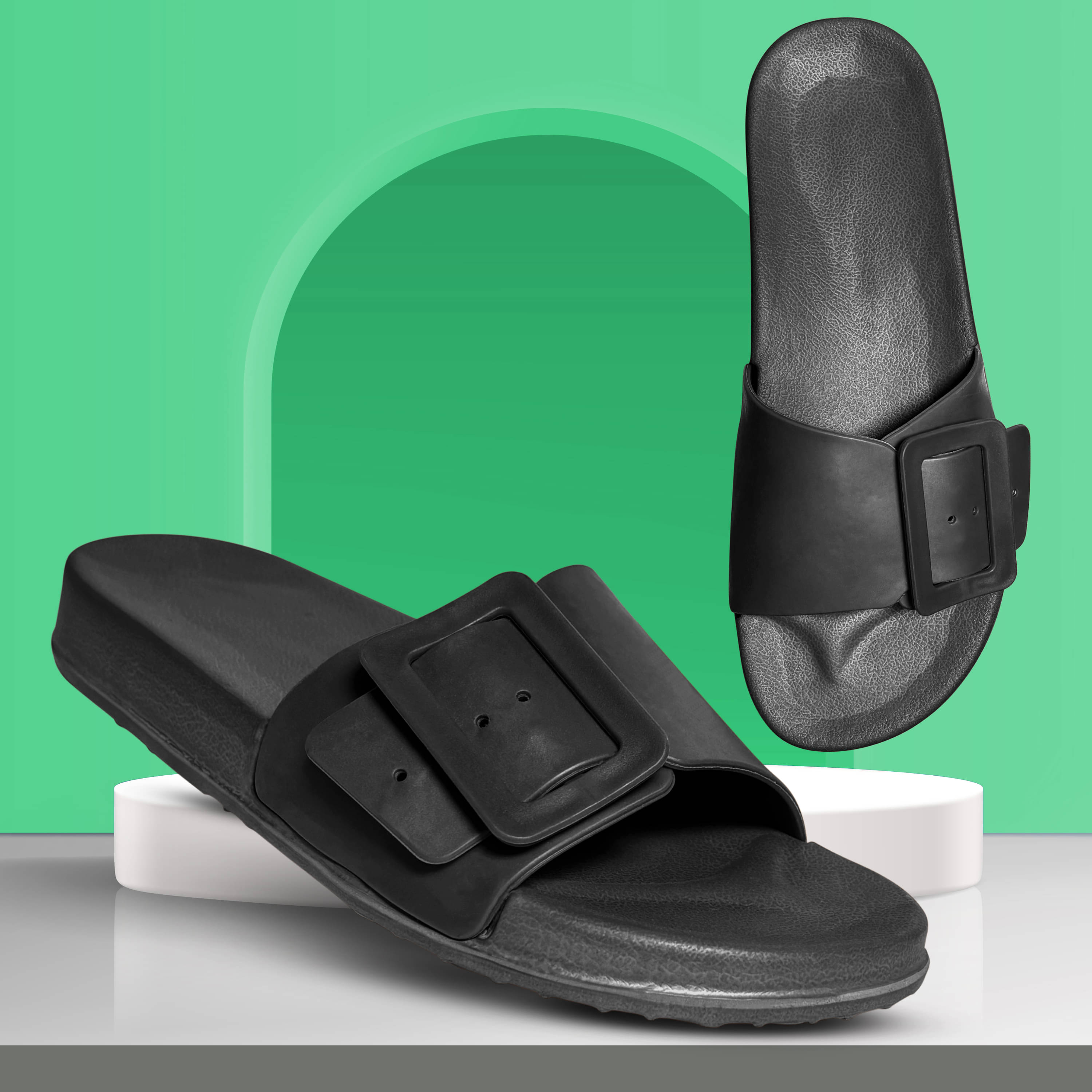     			TieFit Black Women's Slide Flip Flop