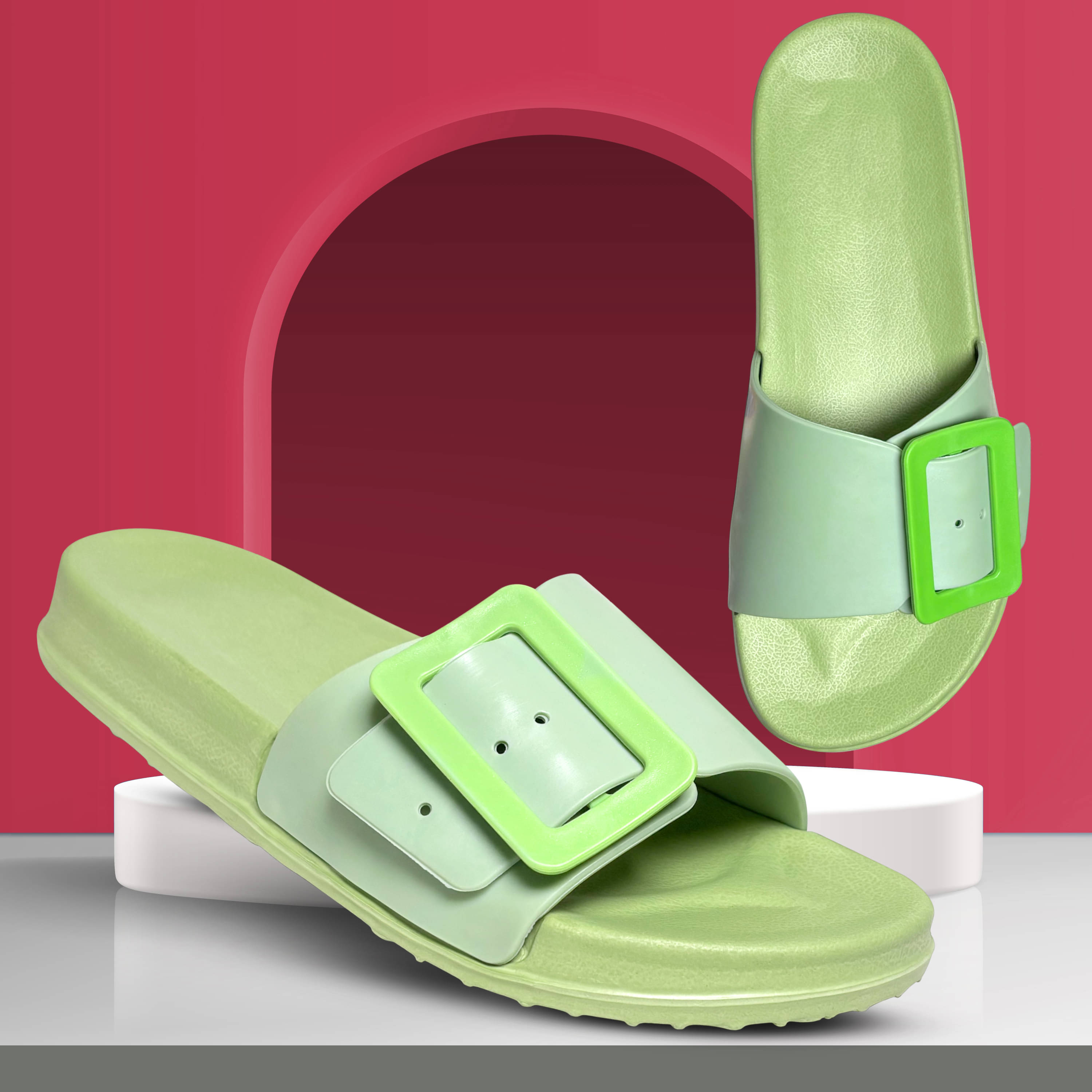     			TieFit Olive Women's Slide Flip Flop