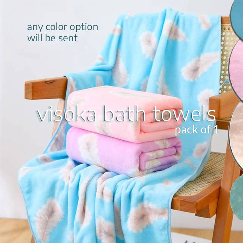     			VISOKA TEX Pack of 1 Cotton 325 -GSM Bath Towel ( Yellow )