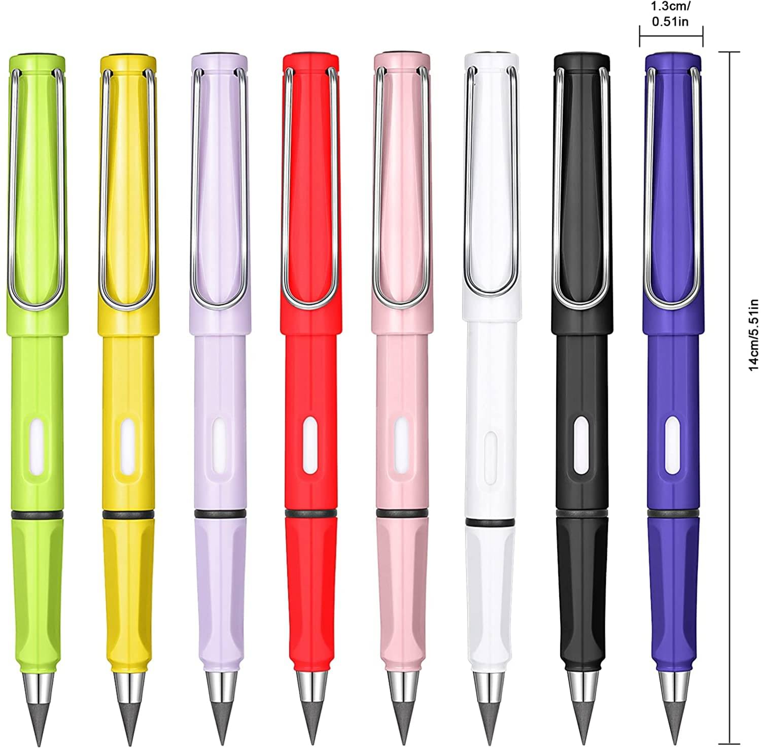     			2 Pcs Everlasting Pen Shape Pencil Everlasting Inkless Reusable Erasable Infinite Replaceable Graphite Nib for Writing, Drawing
