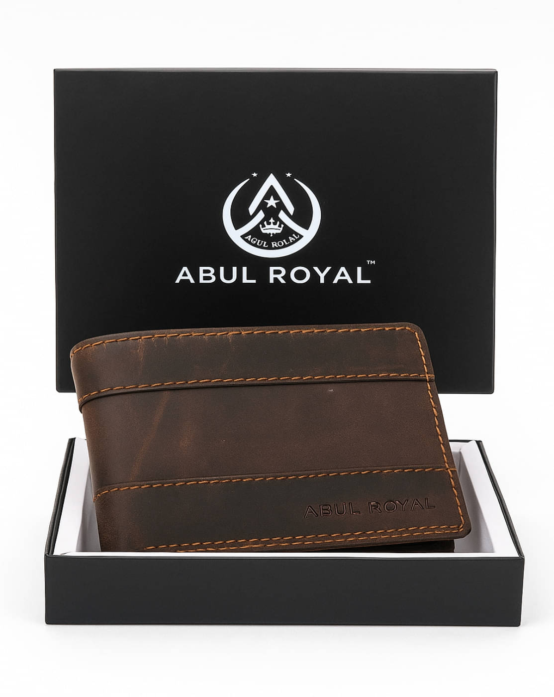     			ABUL ROYAL Leather Printed Men's Two Fold Wallet With More Than 10 Slots For Card ( Brown , Pack of 1 )
