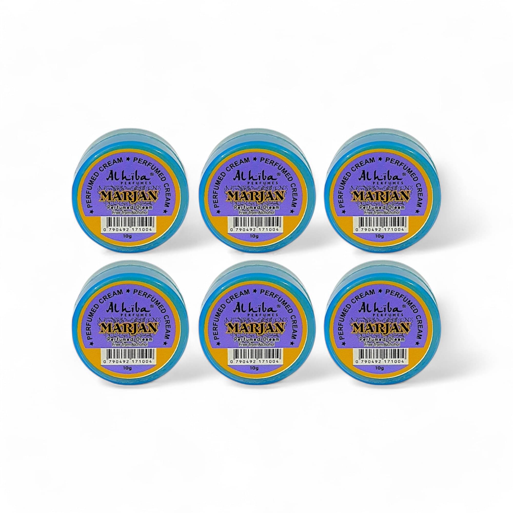     			Al Hiba MARJAN Perfumed Body Deodorant Cream for Unisex 10 gm ( Pack of 6 )