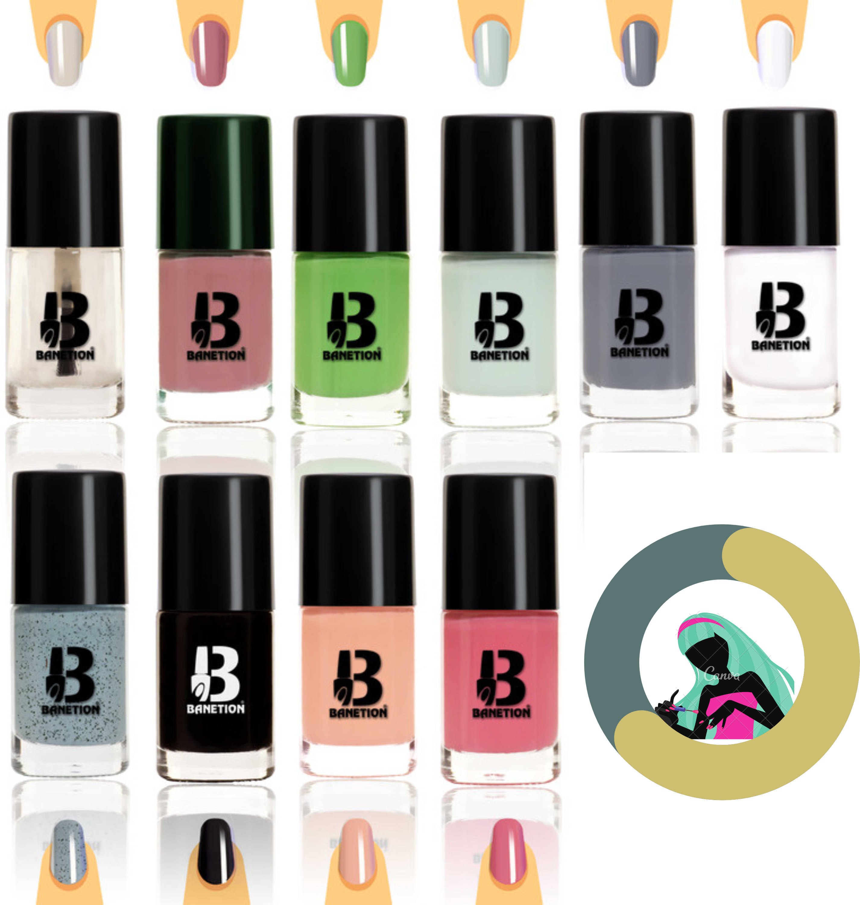     			Banetion Multi Matte Nail Polish 70 ( Pack of 10 )