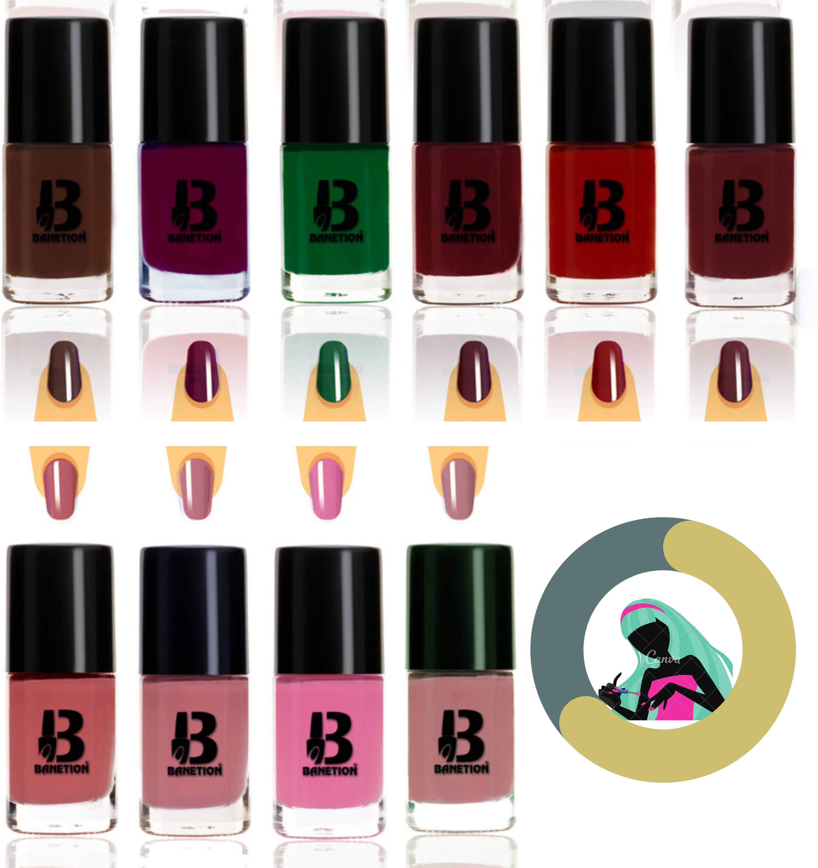     			Banetion Multi Matte Nail Polish 70 ( Pack of 10 )