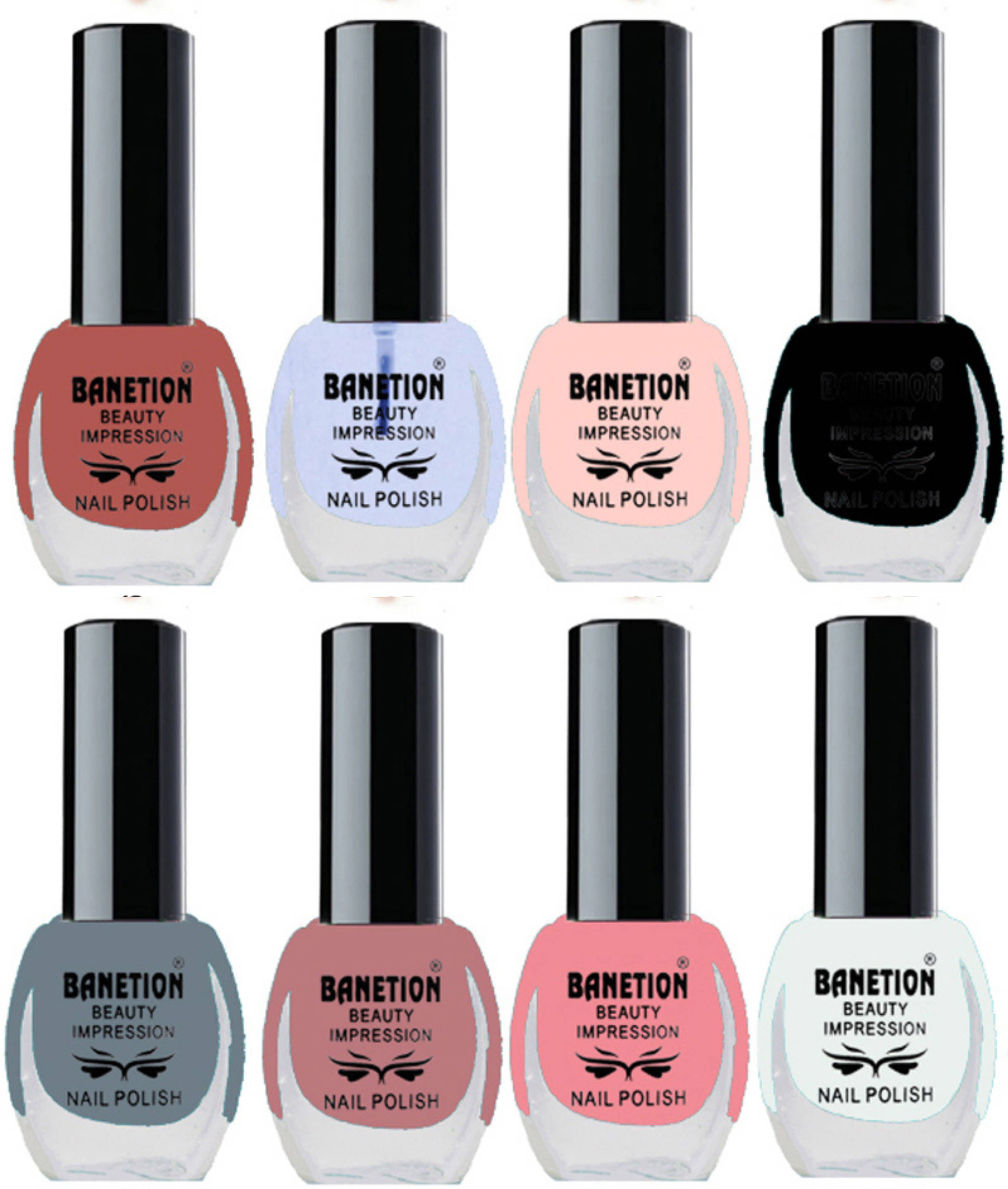     			Banetion Multi Matte Nail Polish 56 ( Pack of 8 )