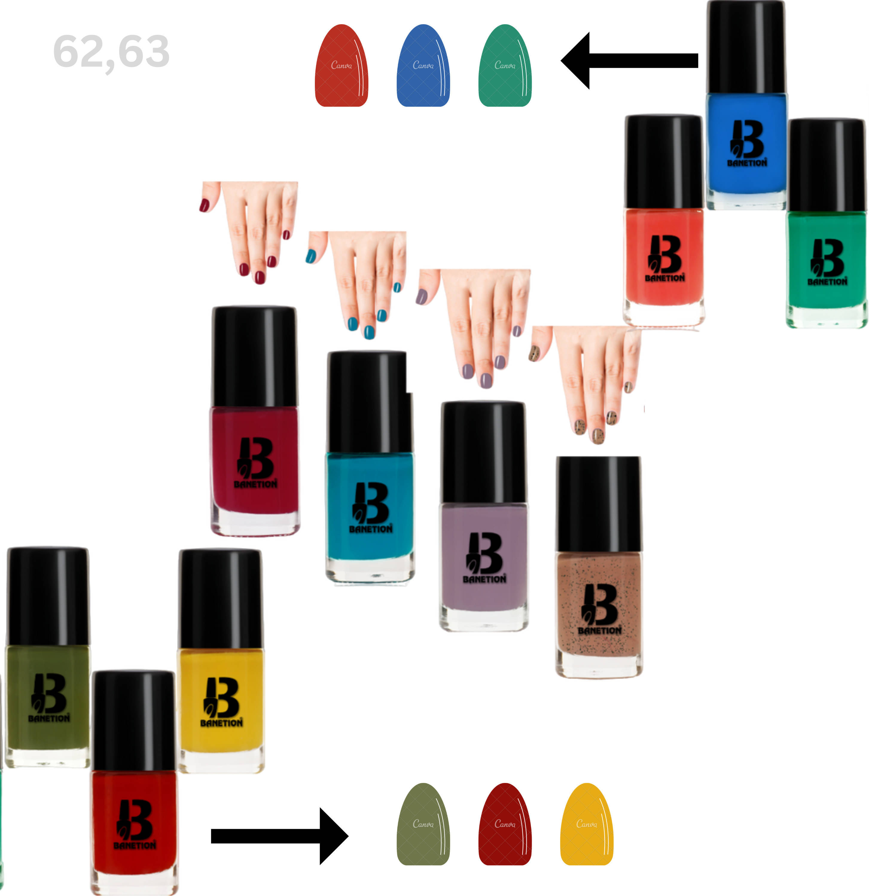     			Banetion Multi Matte Nail Polish 42 ( Pack of 6 )