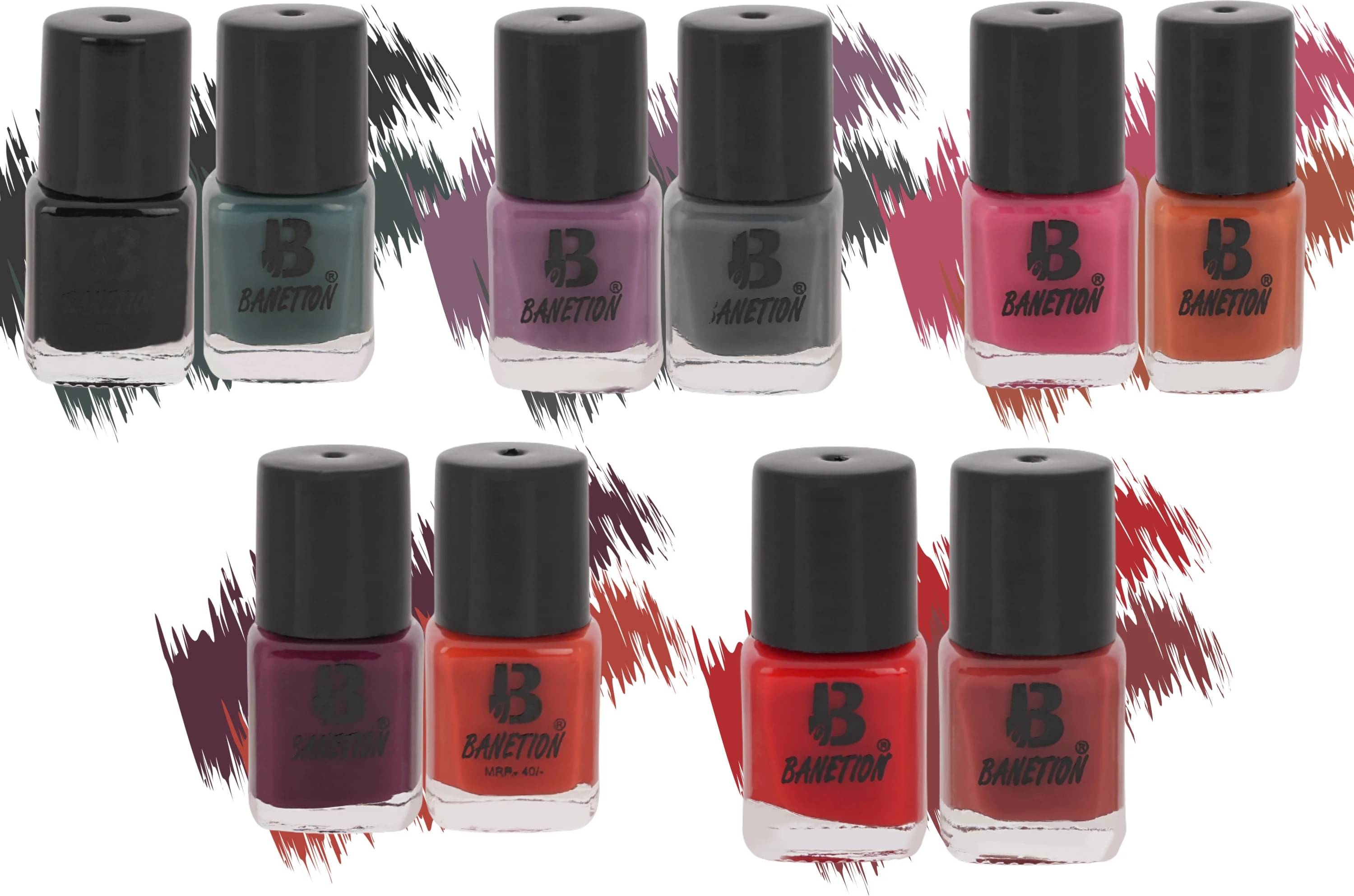     			Banetion Multi Matte Nail Polish 70 ( Pack of 10 )