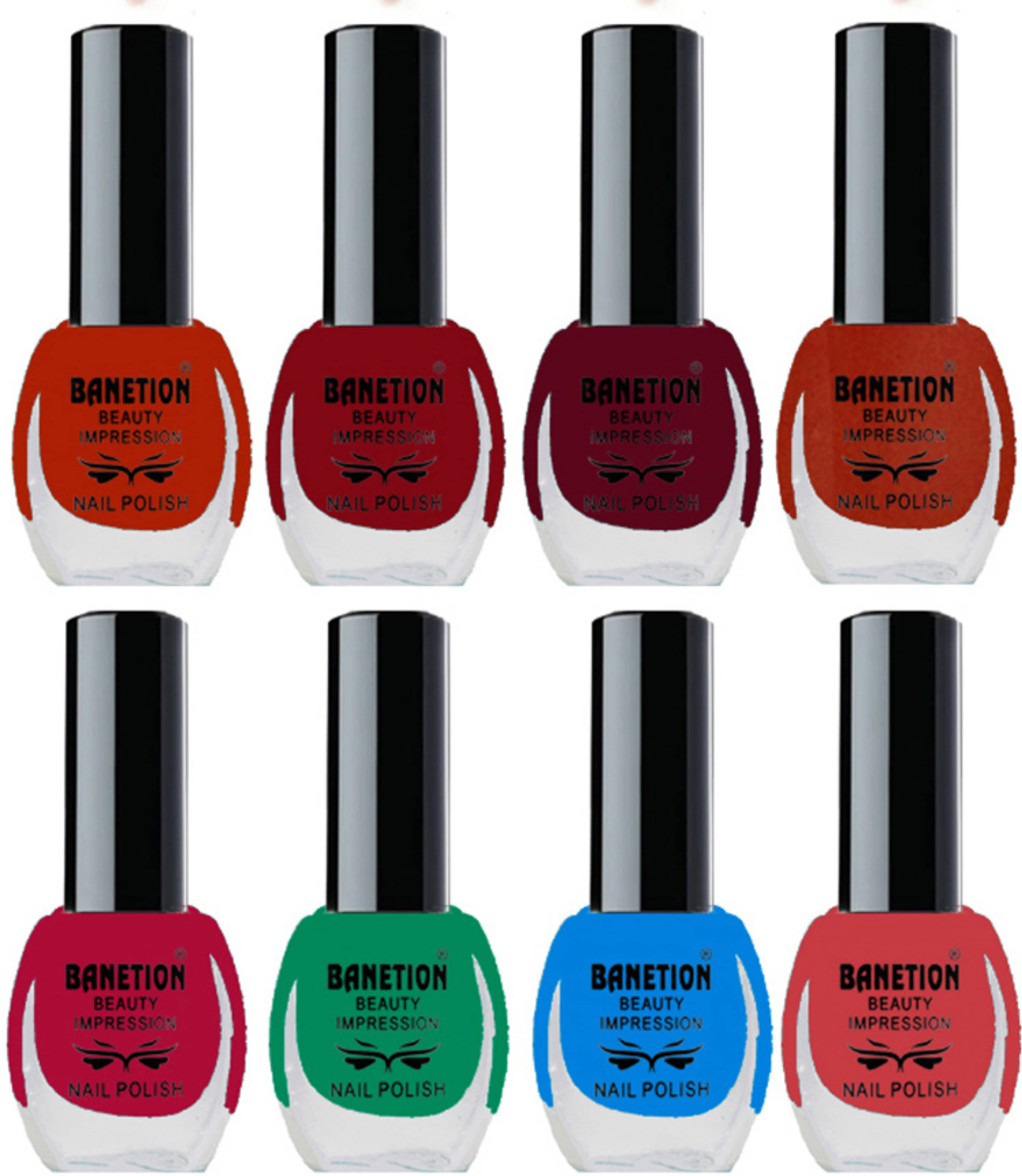     			Banetion Multi Matte Nail Polish 56 ( Pack of 8 )