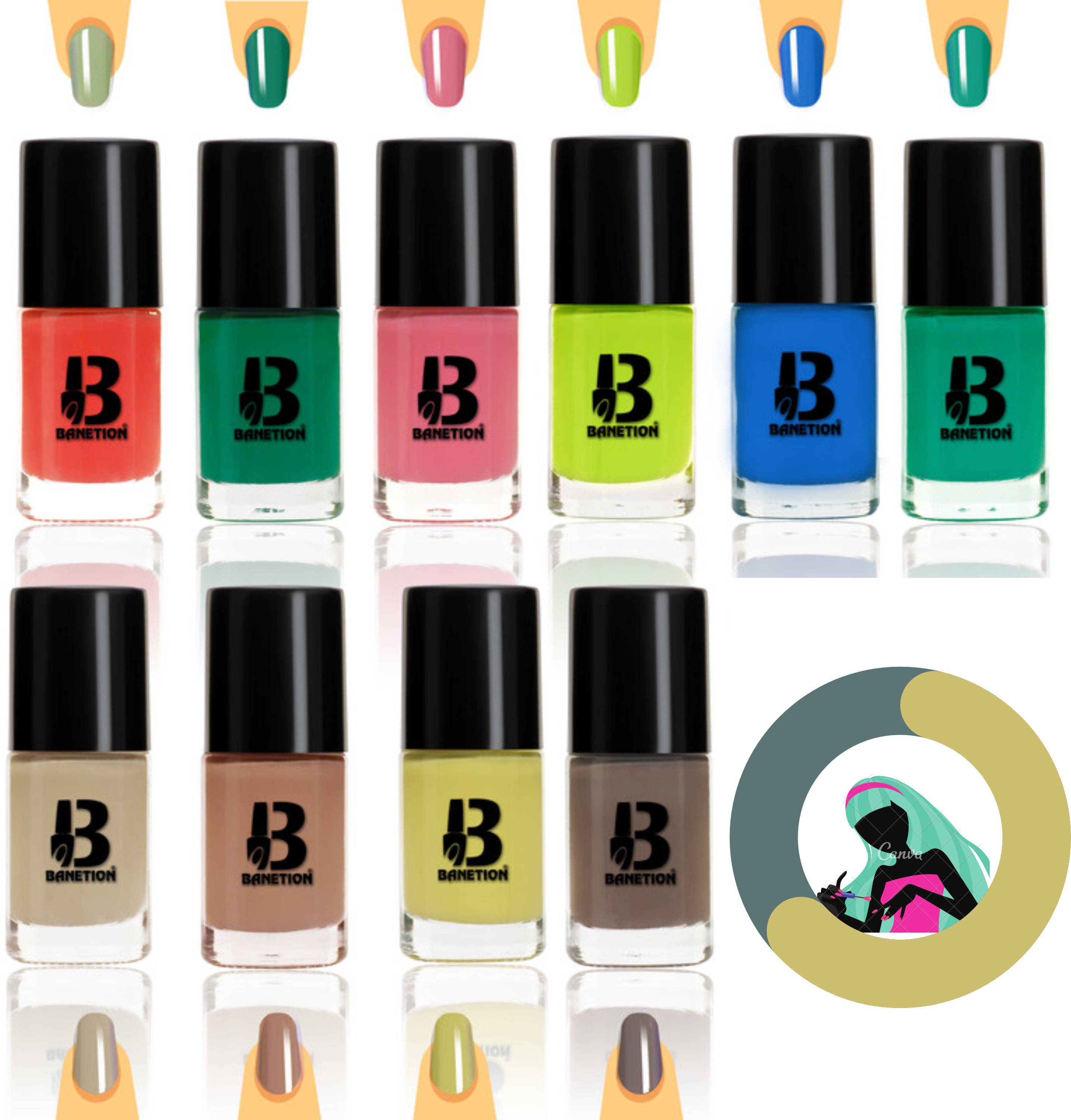     			Banetion Multi Matte Nail Polish 70 ( Pack of 10 )