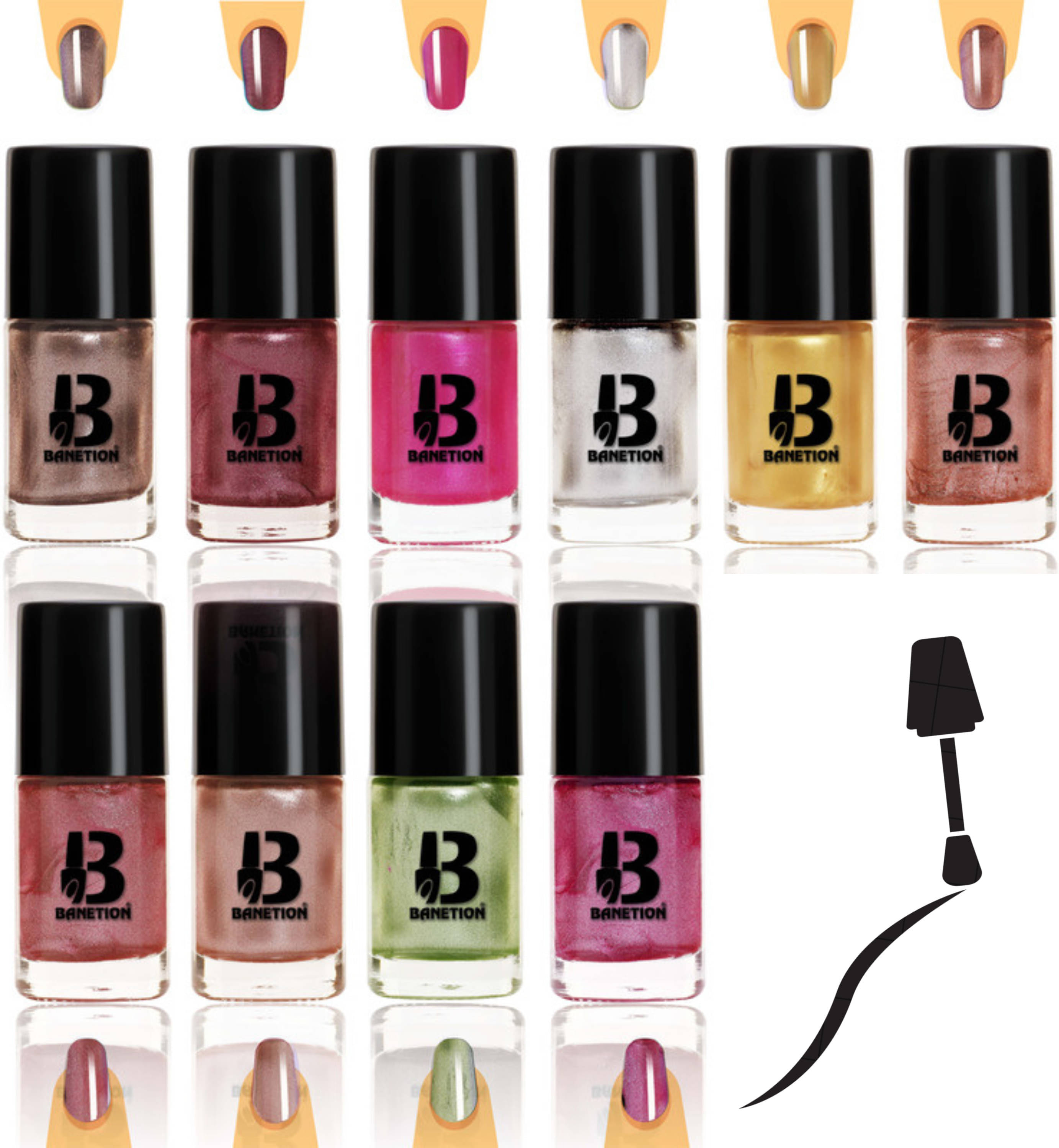     			Banetion Multi Matte Nail Polish 70 ( Pack of 10 )