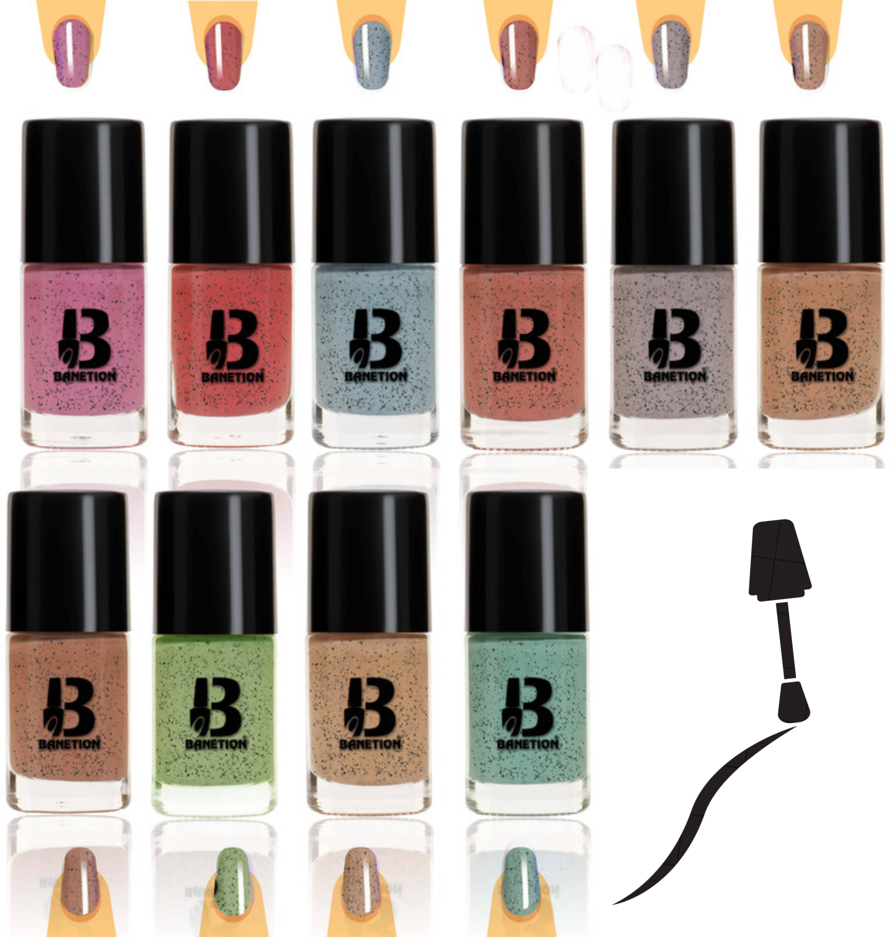     			Banetion Multi Matte Nail Polish 70 ( Pack of 10 )