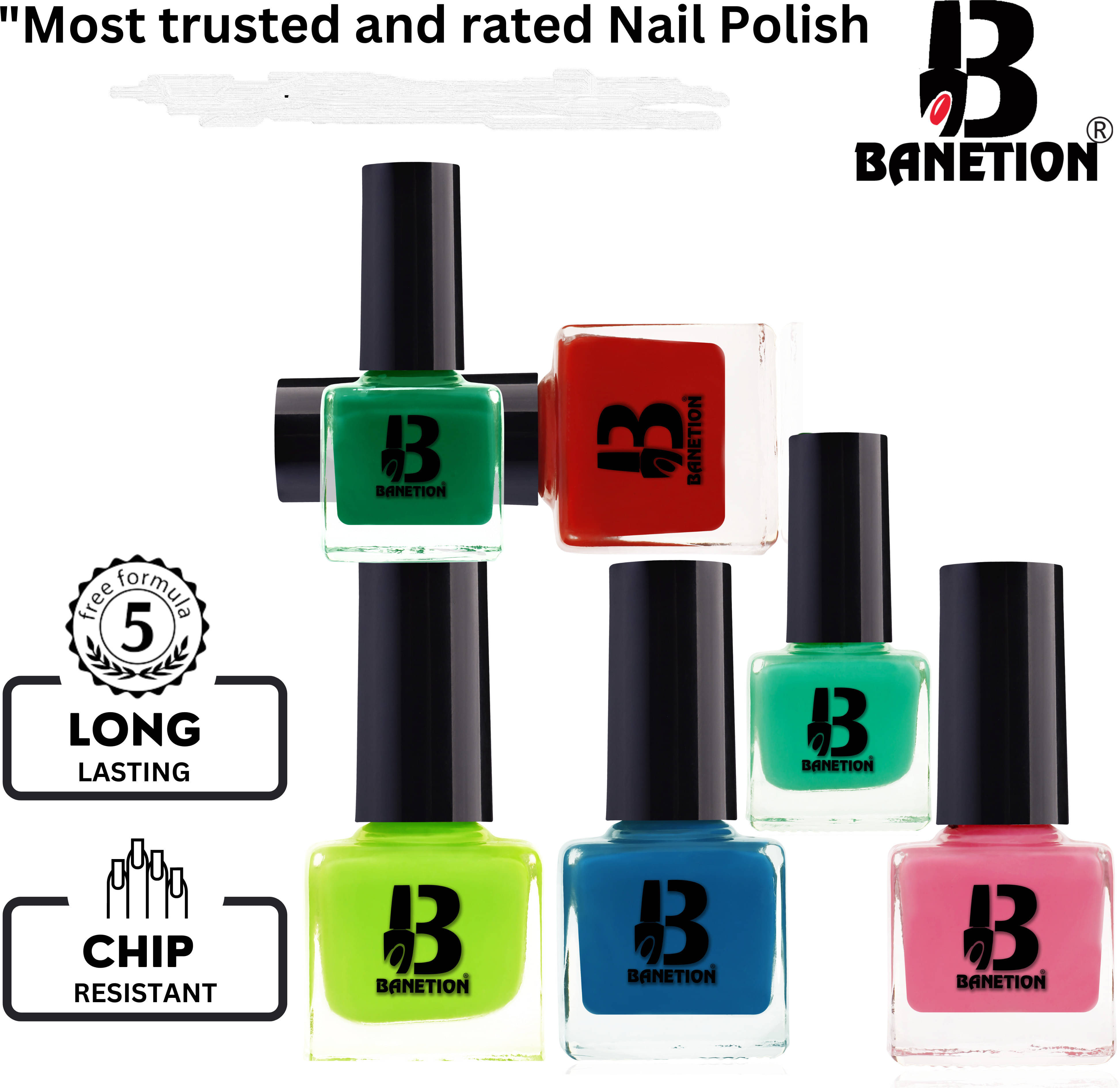     			Banetion Multi Matte Nail Polish 42 ( Pack of 6 )