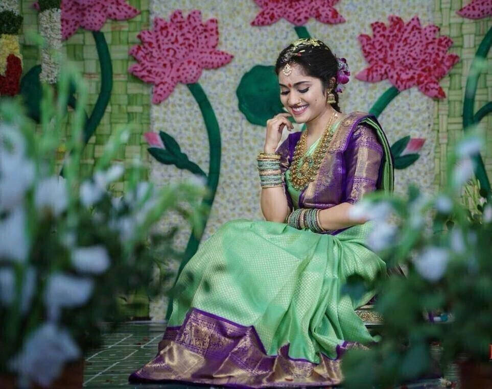 Bansari Textile Art Silk Applique Kanjeevaram Sarees With Unstitched Blouse Piece ( Light Green )     			Bansari Textile Art Silk Applique Kanjeevaram Sarees With Unstitched Blouse Piece ( Light Green )