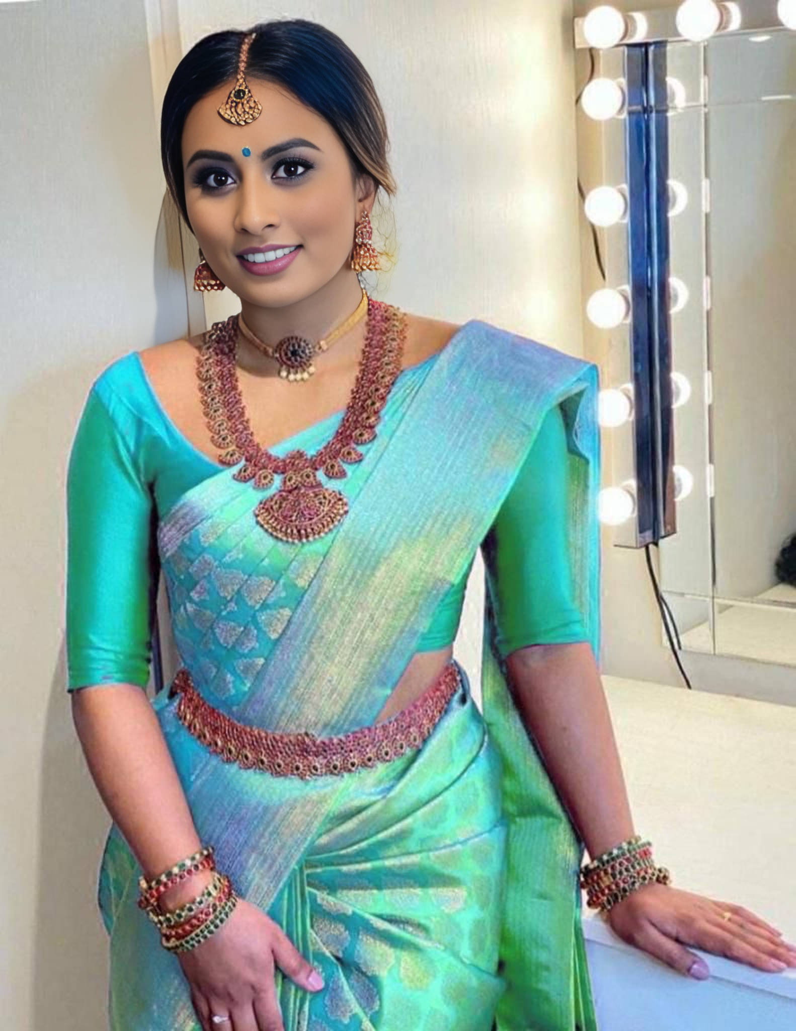     			Bansari Textile Art Silk Embellished Banarasi saree With Unstitched Blouse Piece ( Light Blue )