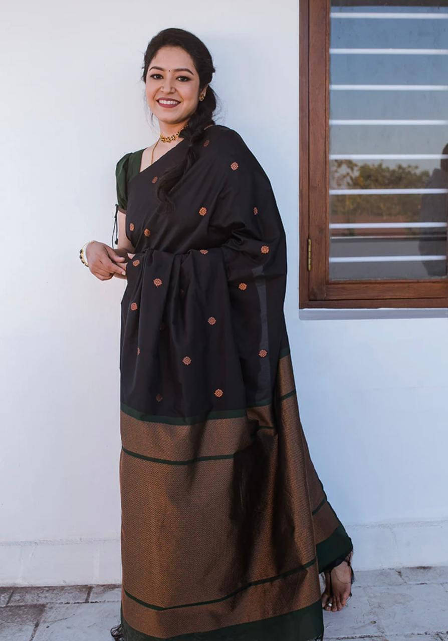 Bansari Textile Art Silk Embroidered Regular Saree With Unstitched Blouse Piece ( Black ) Bansari Textile Art Silk Embroidered Regular Saree With Unstitched Blouse Piece ( Black )