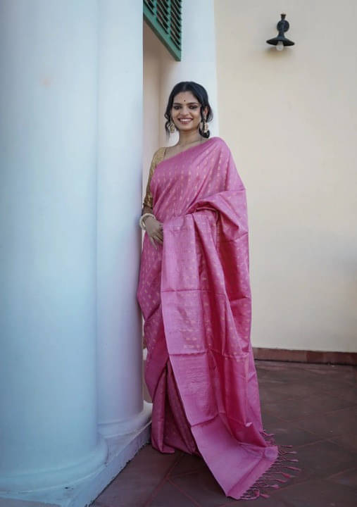 Bansari Textile Art Silk Printed Banarasi saree With Unstitched Blouse Piece ( Pink ) Bansari Textile Art Silk Printed Banarasi saree With Unstitched Blouse Piece ( Pink )