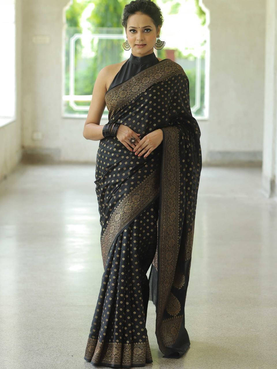     			Bansari Textile Art Silk Printed Banarasi saree With Unstitched Blouse Piece ( Multicolor )