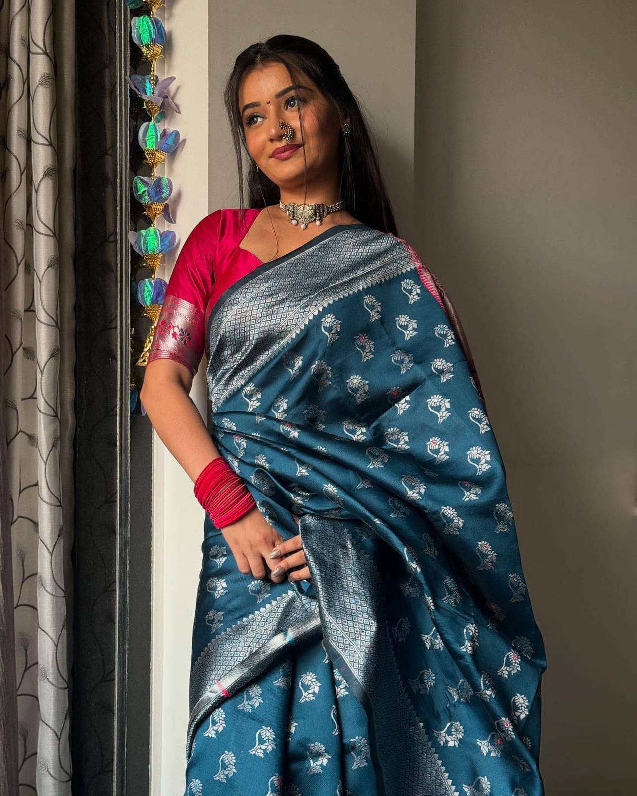     			Bansari Textile Art Silk Printed Kanjeevaram Sarees With Unstitched Blouse Piece ( Blue )