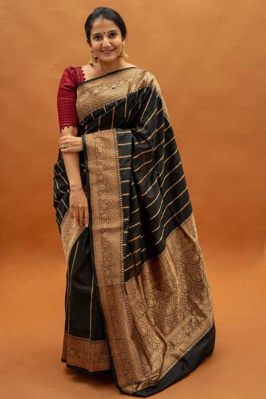 Bansari Textile Art Silk Printed Kanjeevaram Sarees With Unstitched Blouse Piece ( Black )     			Bansari Textile Art Silk Printed Kanjeevaram Sarees With Unstitched Blouse Piece ( Black )