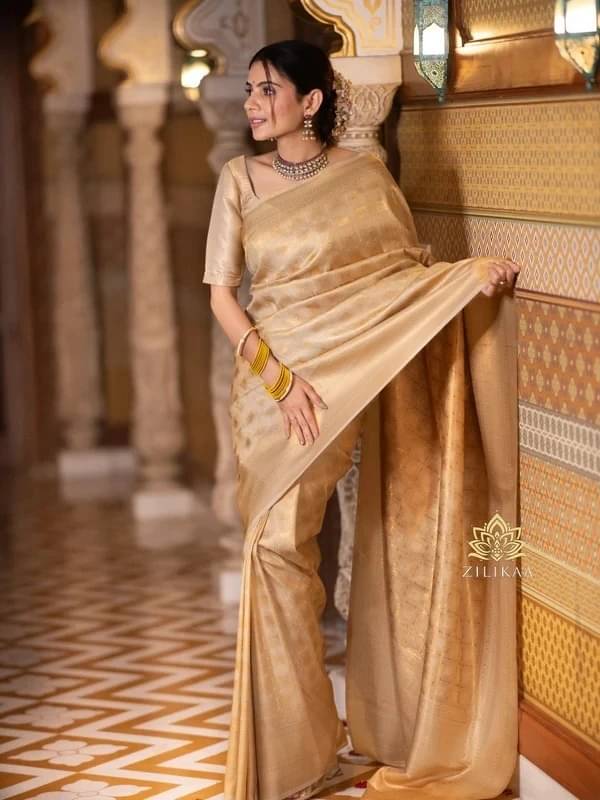 Bansari Textile Art Silk Printed Kanjeevaram Sarees With Unstitched Blouse Piece ( Beige ) Bansari Textile Art Silk Printed Kanjeevaram Sarees With Unstitched Blouse Piece ( Beige )