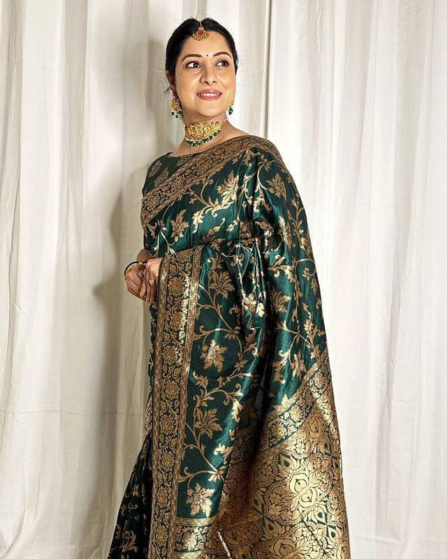 Bansari Textile Art Silk Printed Kanjeevaram Sarees With Unstitched Blouse Piece ( Green ) Bansari Textile Art Silk Printed Kanjeevaram Sarees With Unstitched Blouse Piece ( Green )