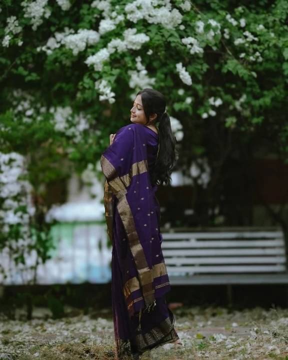     			Bansari Textile Art Silk Printed Banarasi saree With Unstitched Blouse Piece ( Purple )