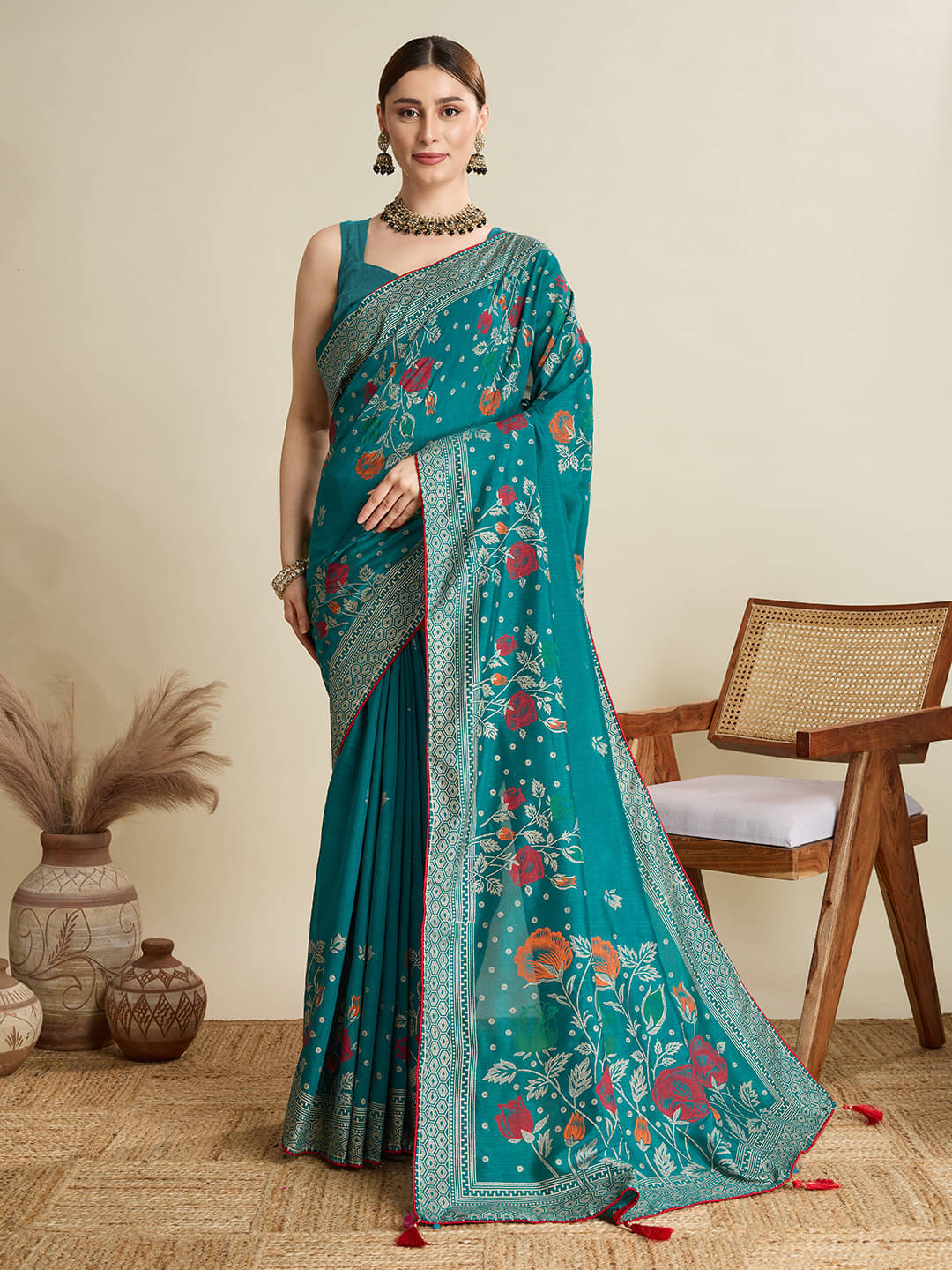 Bansari Textile Art Silk Printed Banarasi saree With Unstitched Blouse Piece ( Light Green ) Bansari Textile Art Silk Printed Banarasi saree With Unstitched Blouse Piece ( Light Green )