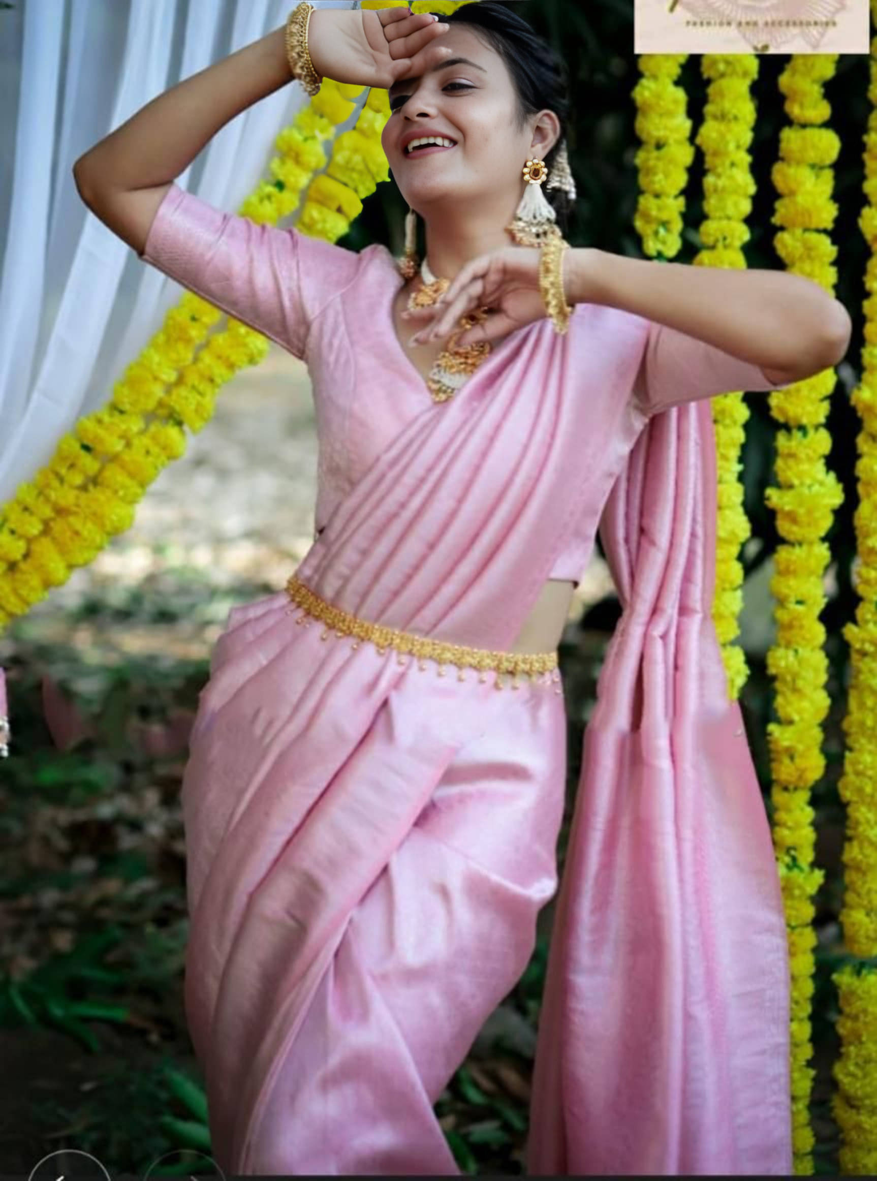     			Bansari Textile Art Silk Printed Kanjeevaram Sarees With Unstitched Blouse Piece ( Pink )